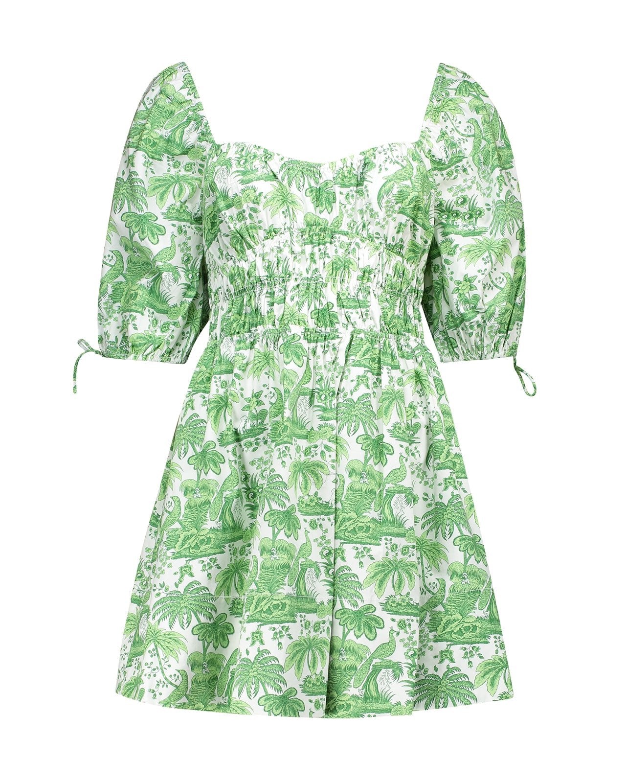 Staud | Green Mini Faje Clover Toile Dress leml Staud | Green Mini Faje Clover Toile Dress leml