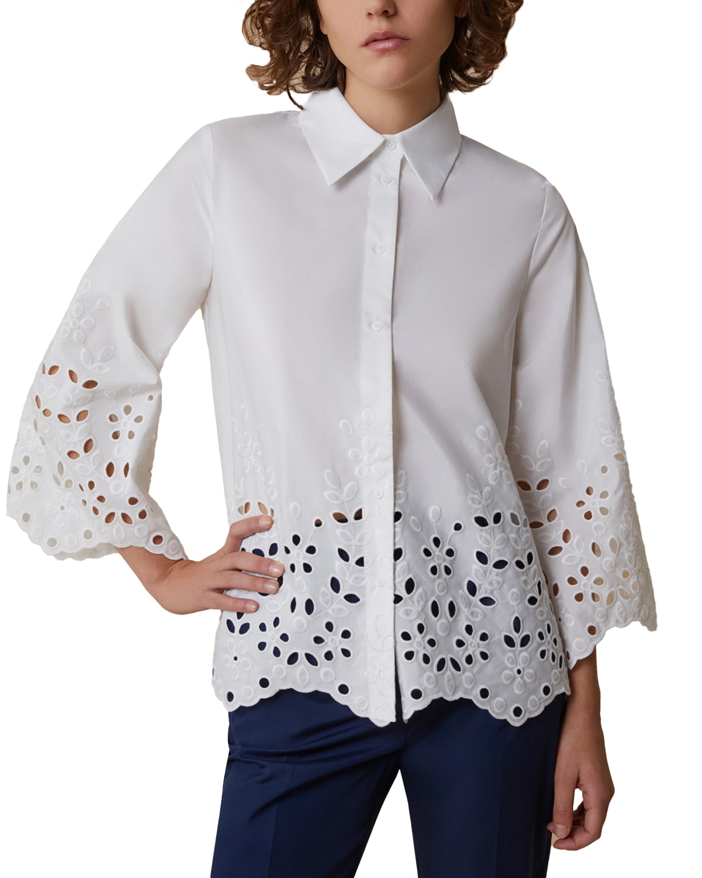 Pennyblack Eclisse embroidered white cotton shirt
