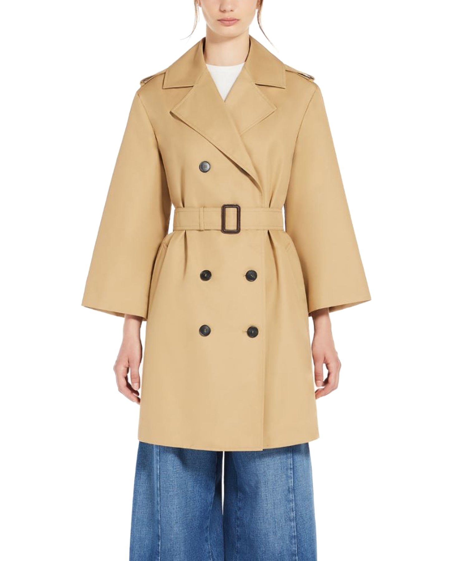 Weekend Max Mara Beige cotton waterproof trench Elodia