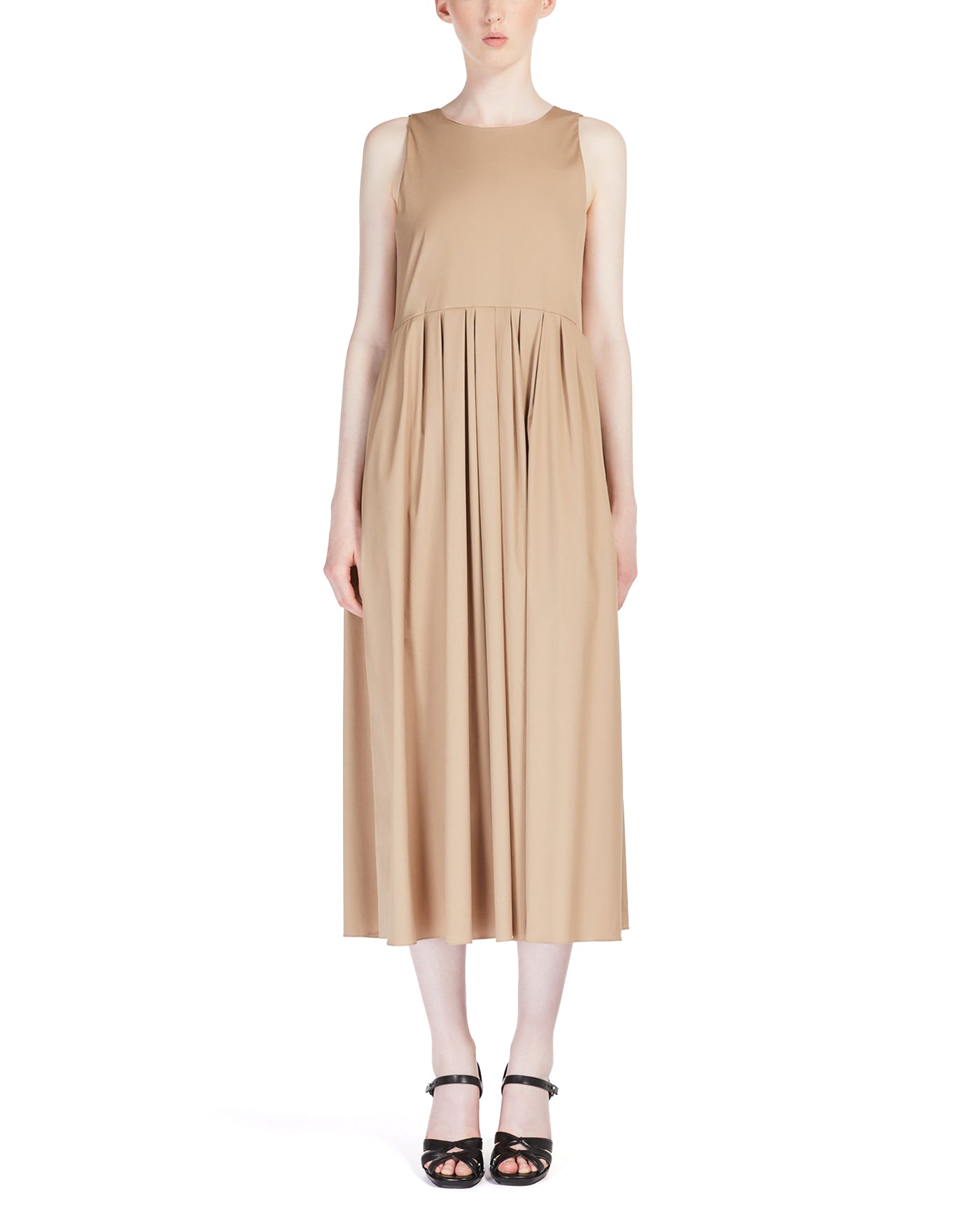 S Max Mara | Moira pleated dress camel cotton – lemlò