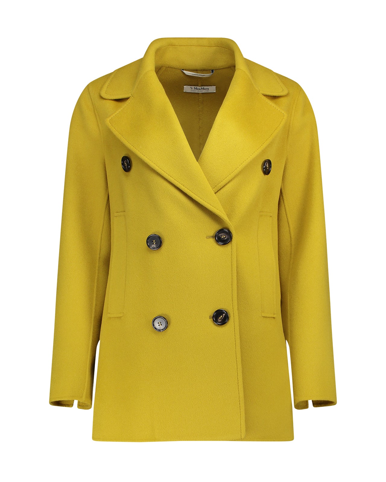 S Max Mara Cappotto corto Caban lana giallo – lemlò