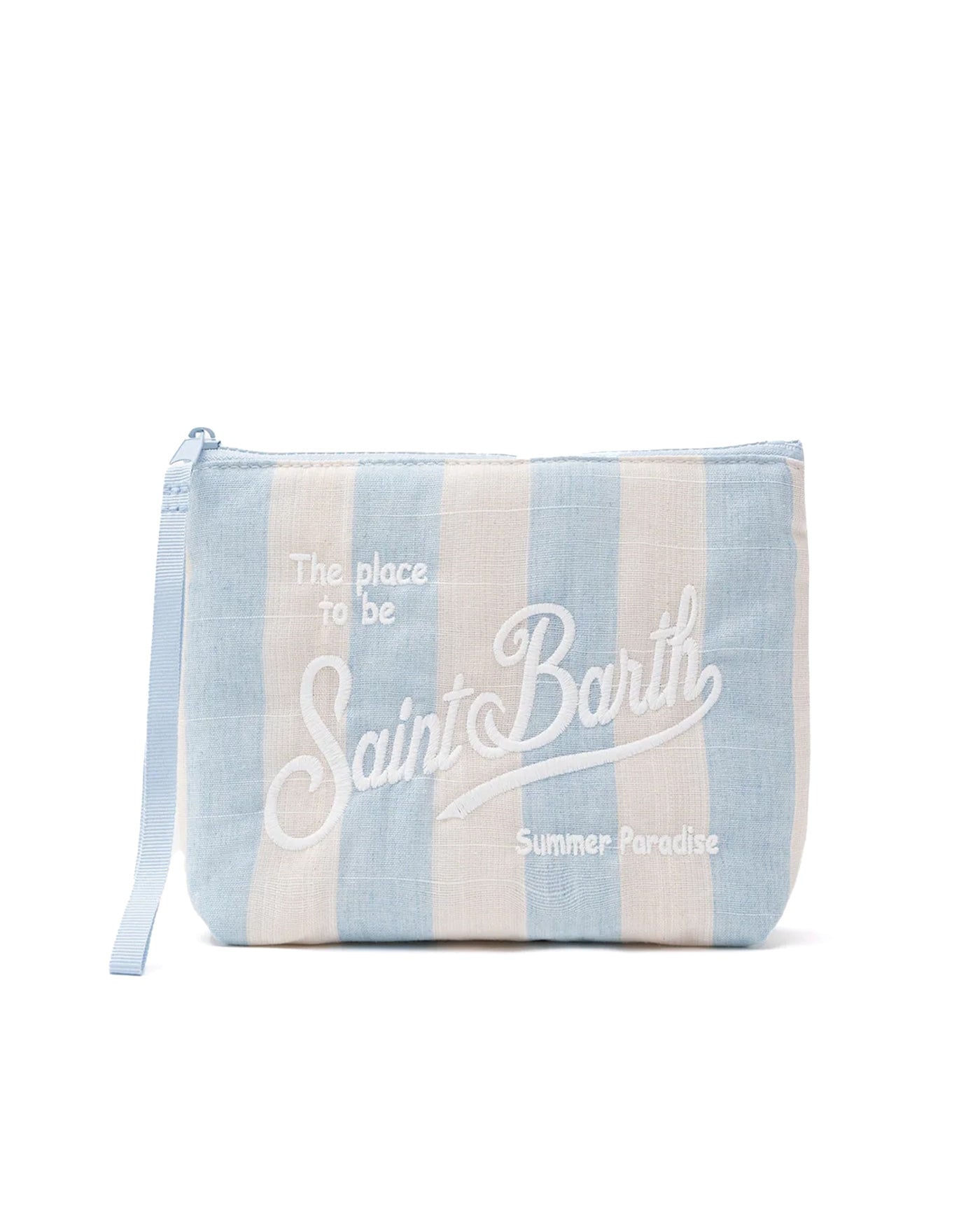 MC2 Saint Barth | Pochette Aline Soft Linen Striped Big