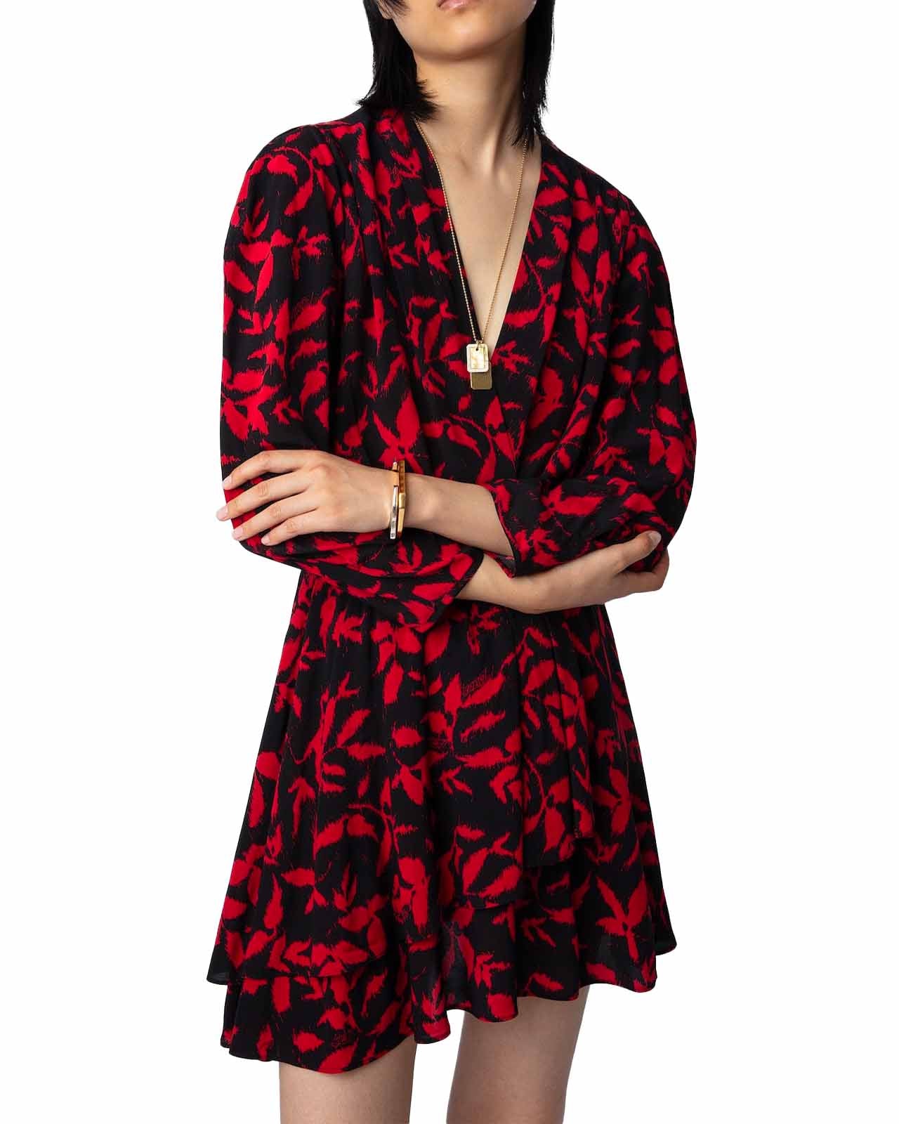 Zadig and Voltaire Rogers Soft Ikat red dress