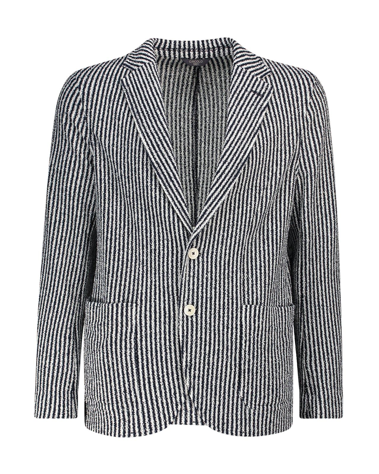 Circolo 1901 Blazer a righe boucle blu navy lemlo