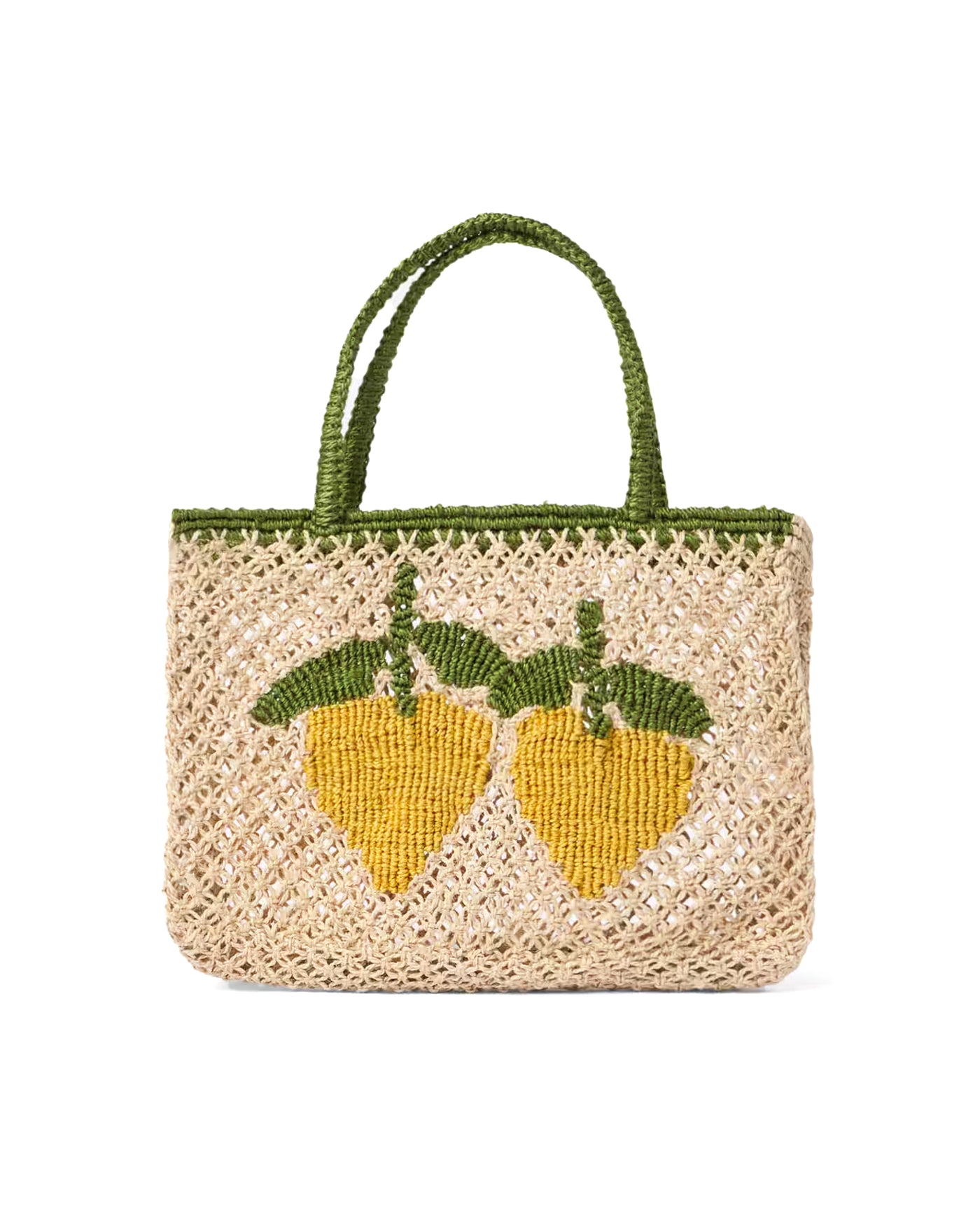 The Jacksons London TRACY DOUBLE LEMON Jute Bag In Natural, Yellow And Green main image 0