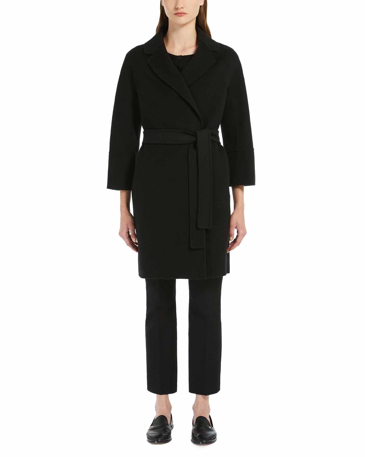 'S Max Mara Arona black wool coat