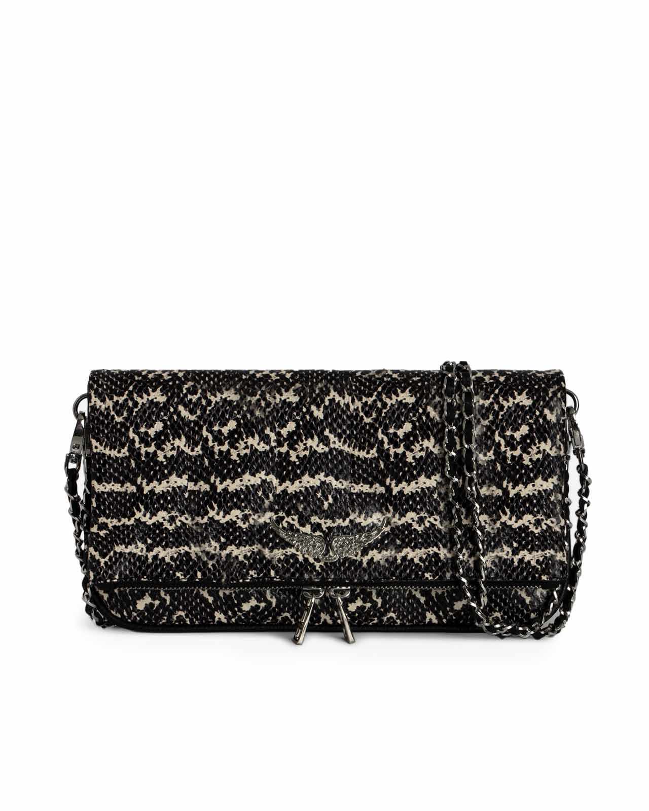 Zadig and Voltaire Rock Wild Flash shiny python bag