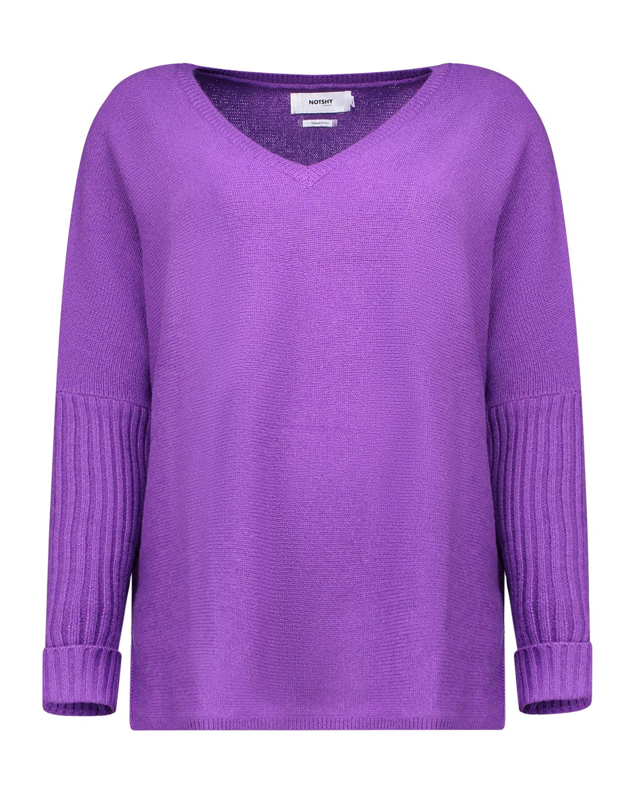 Not Shy Purple Emi cashmere sweater – lemlò - Main Image
