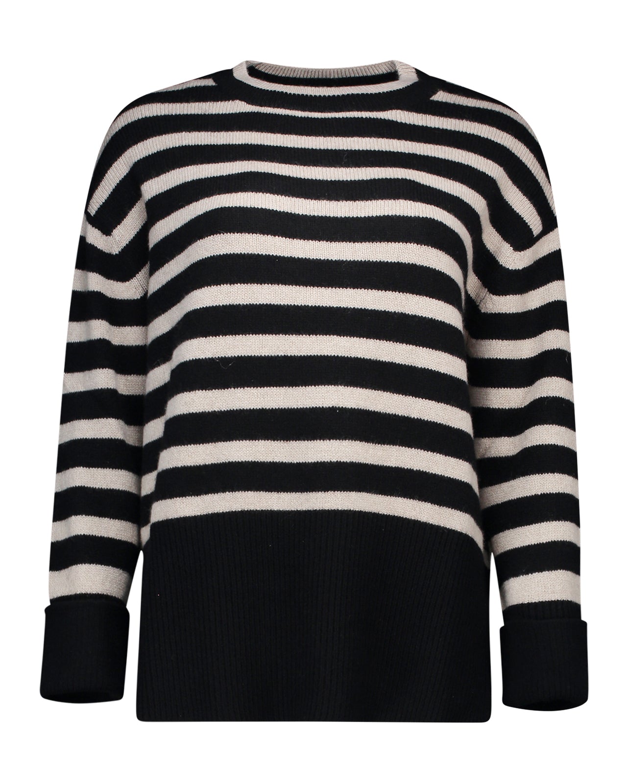 Gran Sasso Maglione cashmere righe nero – lemlò