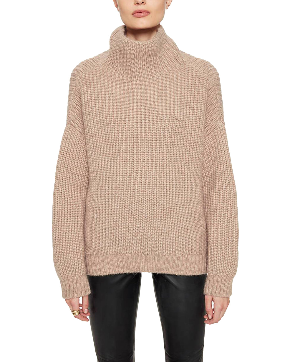 Anine Bing Sidney camel over sweater leml