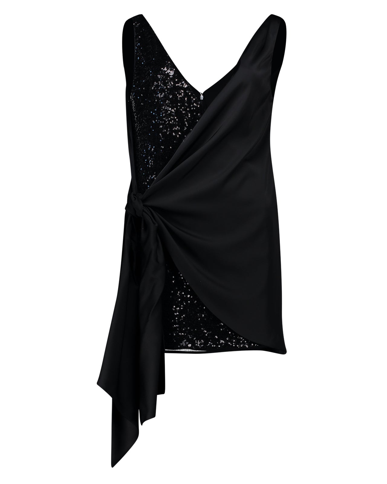 Pinko Black sequined satin mini dress