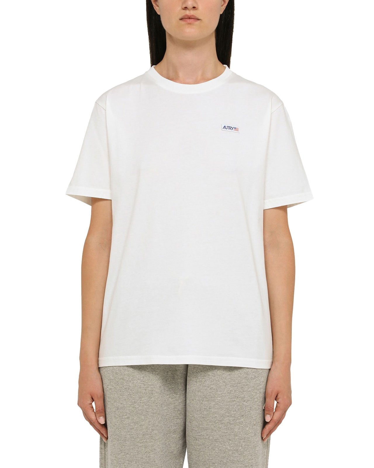 Autry | T-shirt Iconic Woman Logo cotone bianco