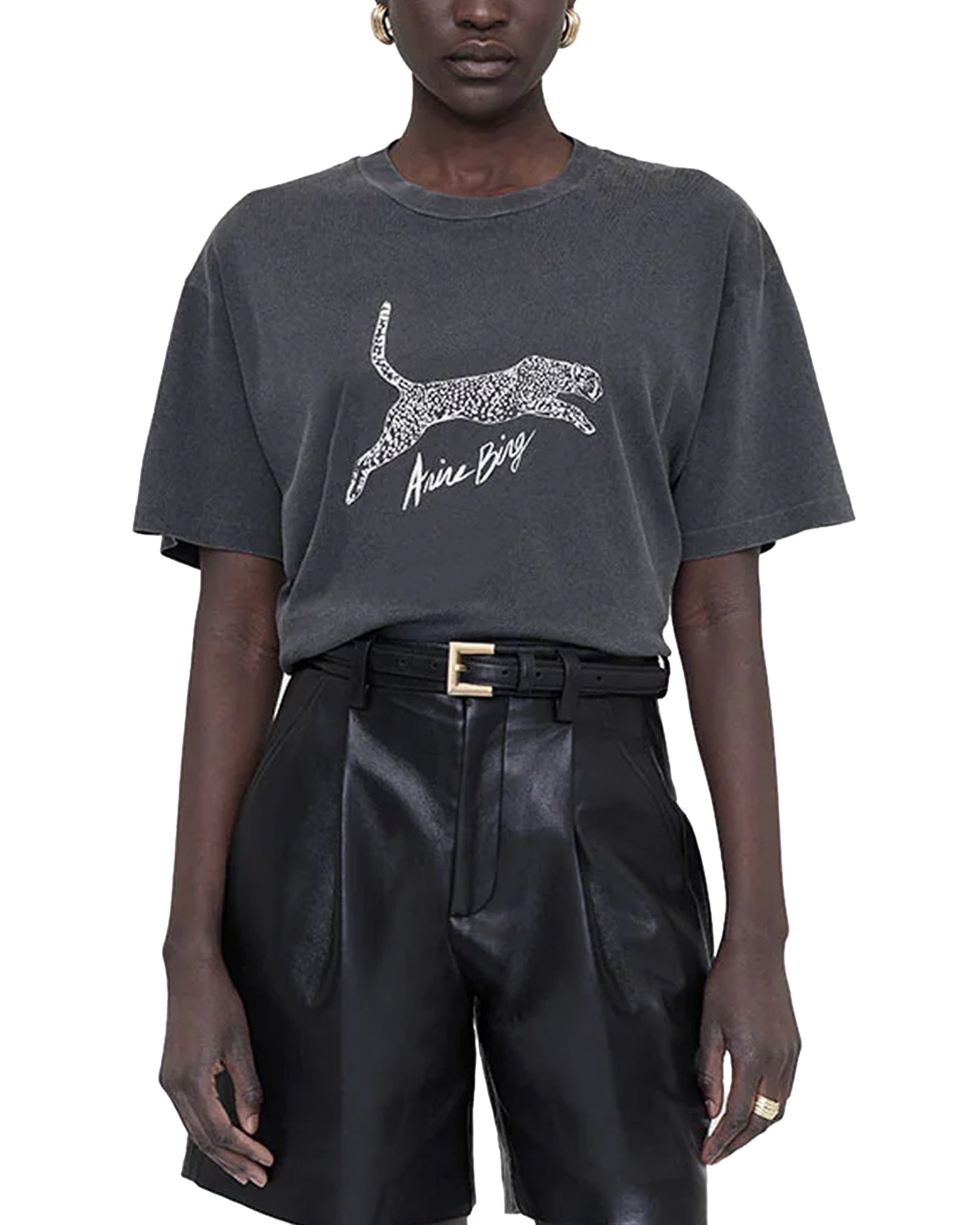 T-shirt Walker Tee Spotted Leopard nero slavato – lemlò