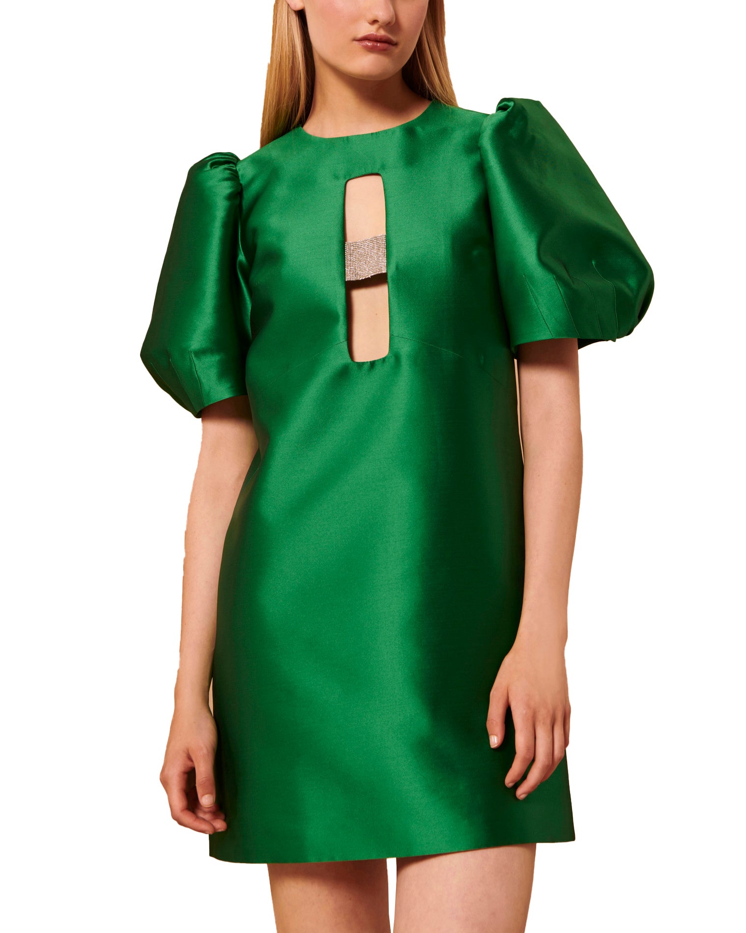 Tara Jarmon | Emerald green silk Rettel dress leml Tara Jarmon | Emerald green silk Rettel dress leml