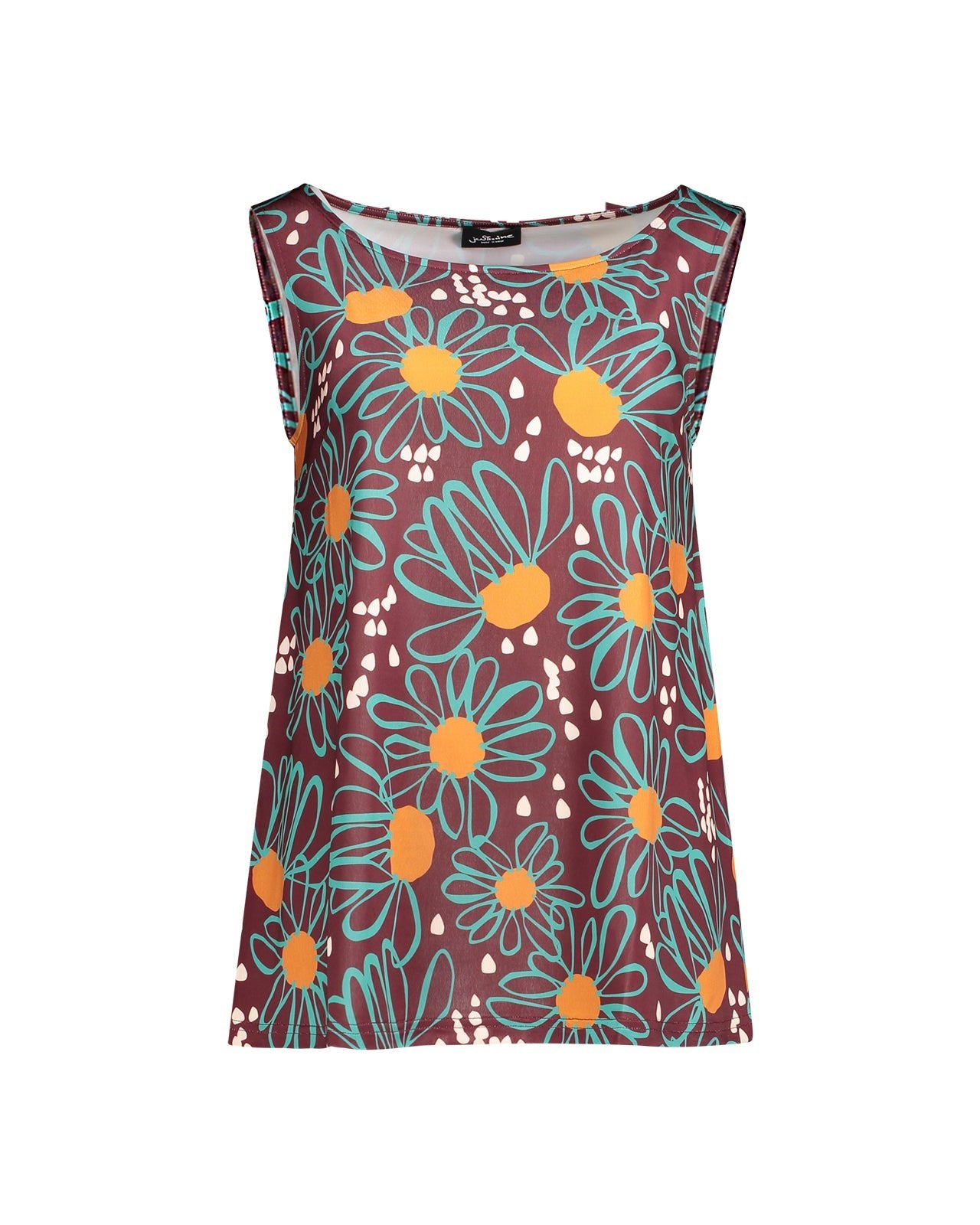 Just Go Purple daisy trapeze top – lemlò - Main Image