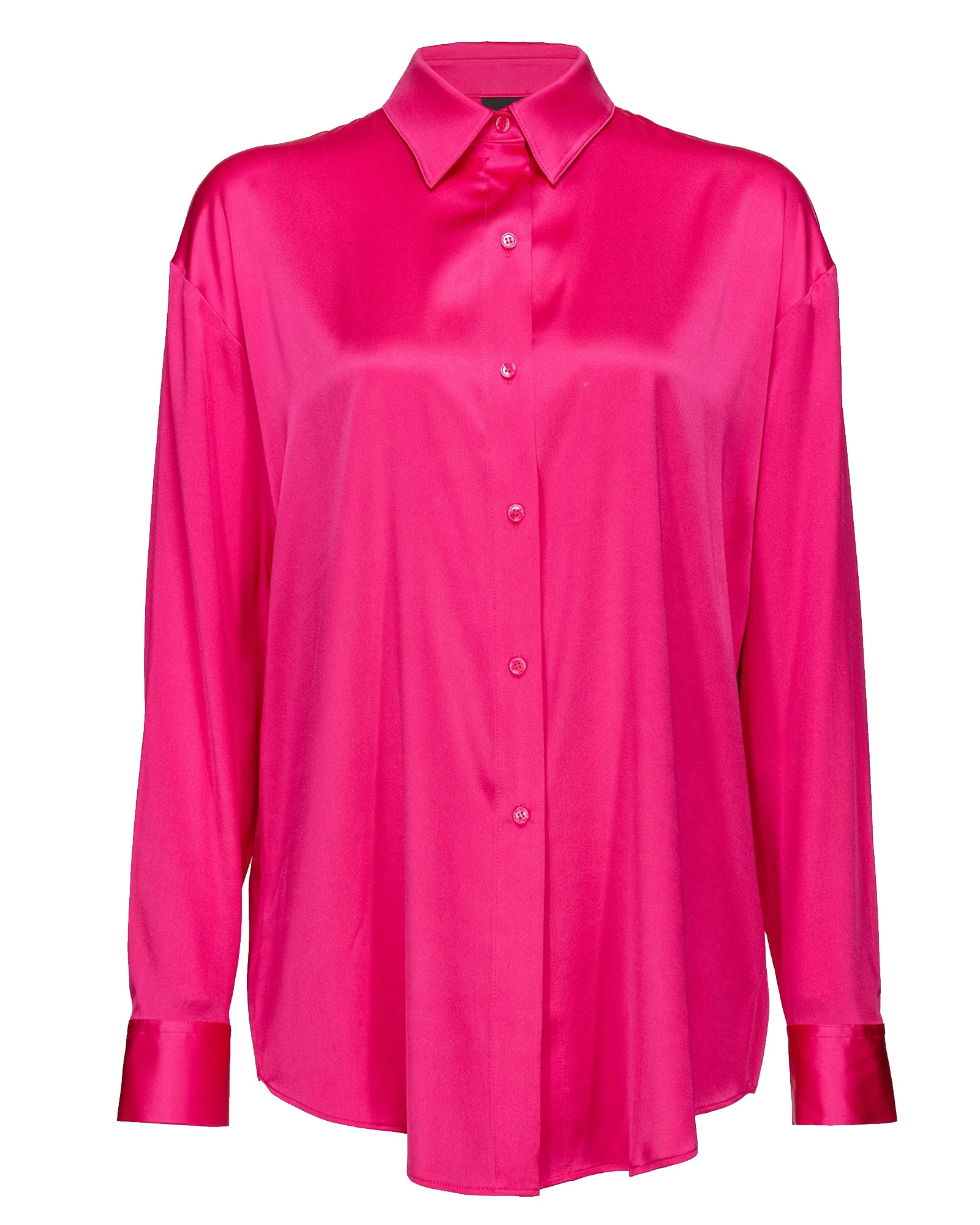 Satin Camicia Fucsia Donna Camicia Donna Camicia Seta Fucsia