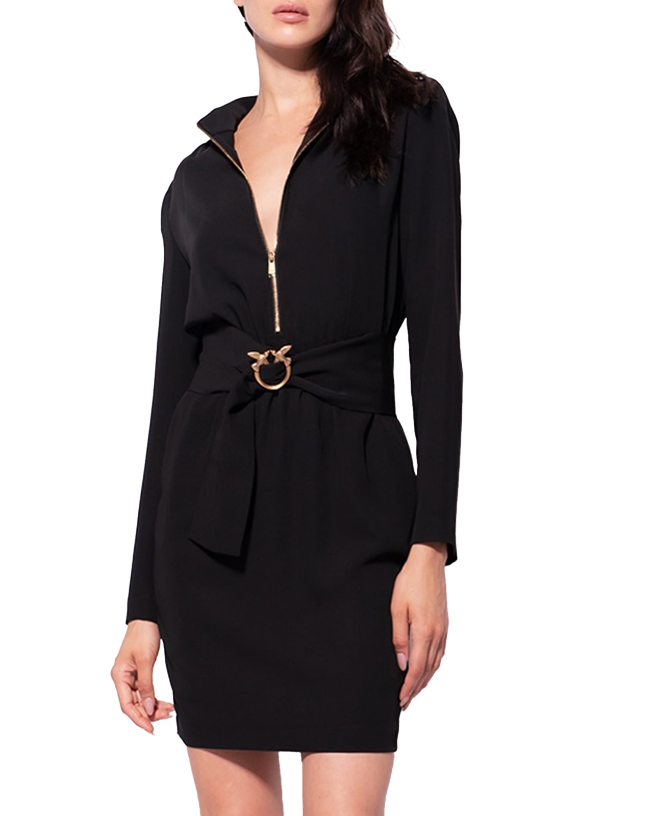 Pinko | Abana crepe black dress leml Pinko | Abana crepe black dress leml