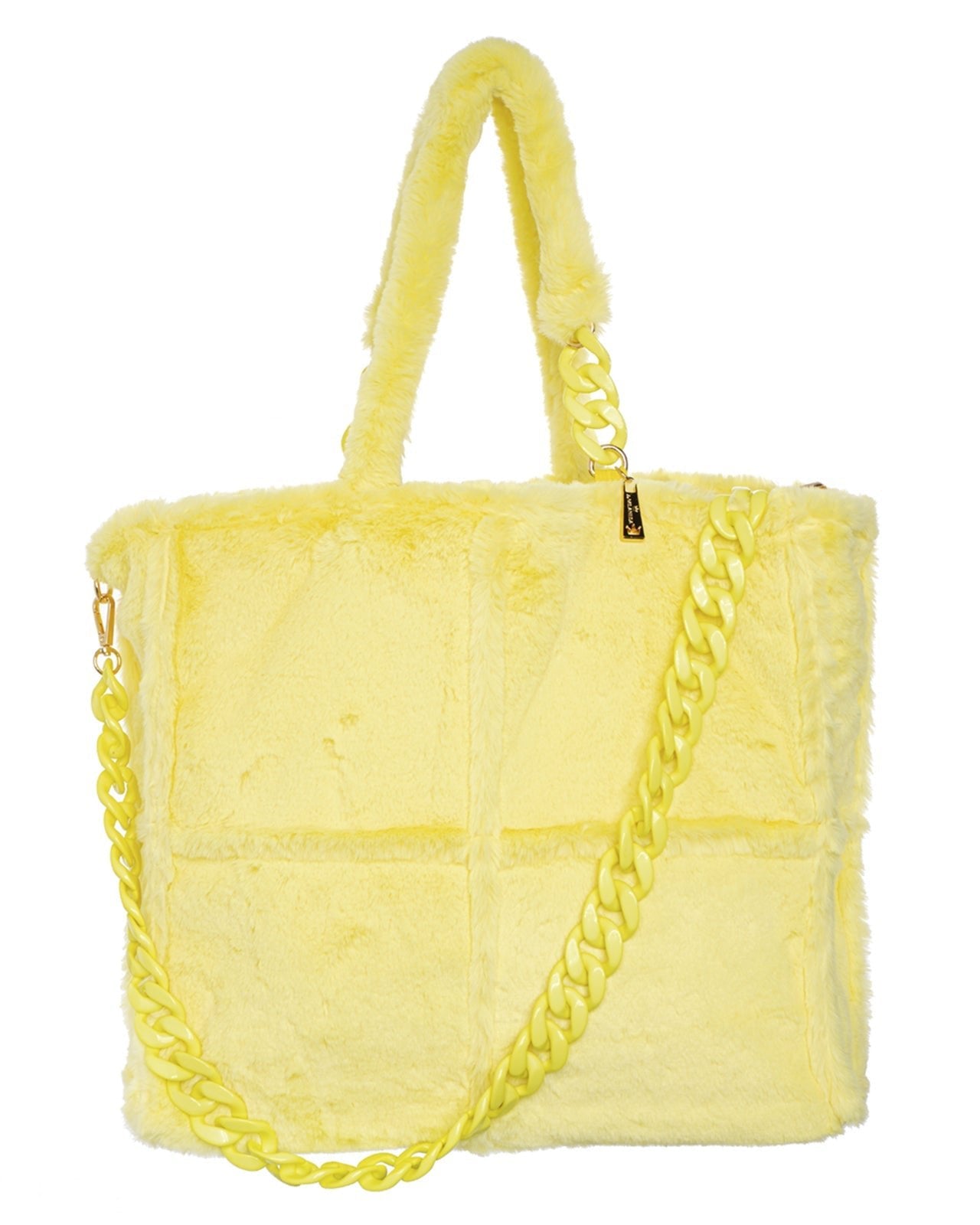 La Milanesa Borsa Alba ecopelliccia gialla