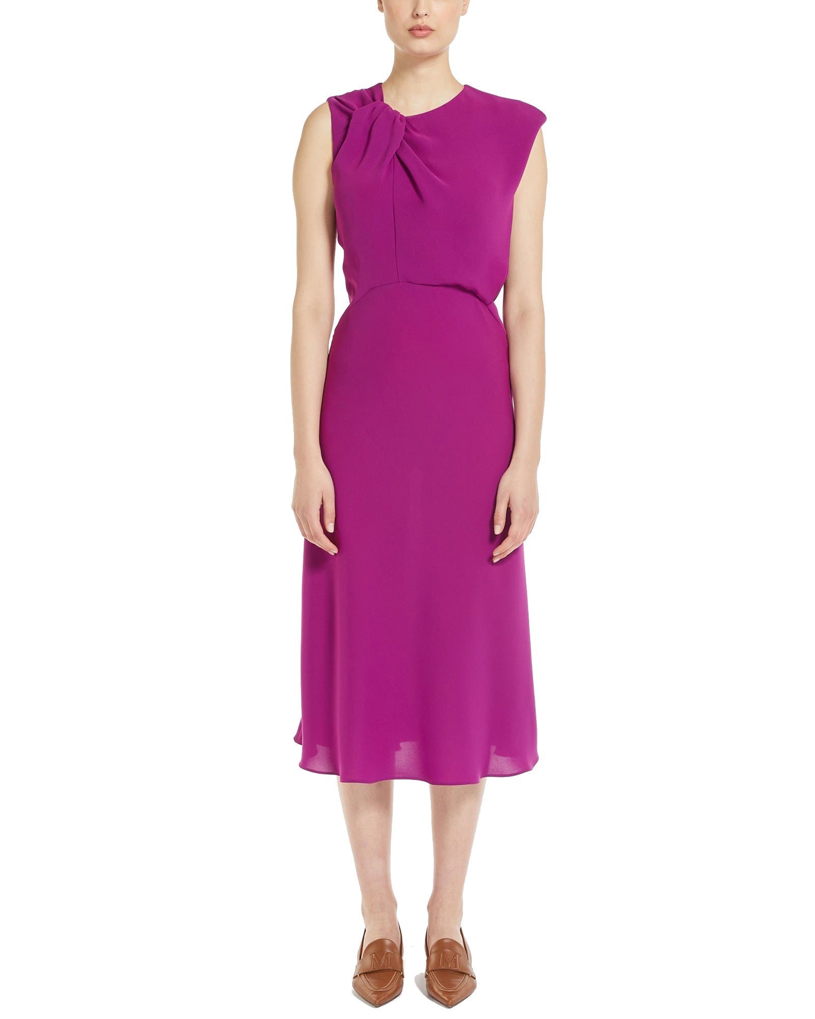 Max Mara Studio | Oscuro draped purple midi dress  leml