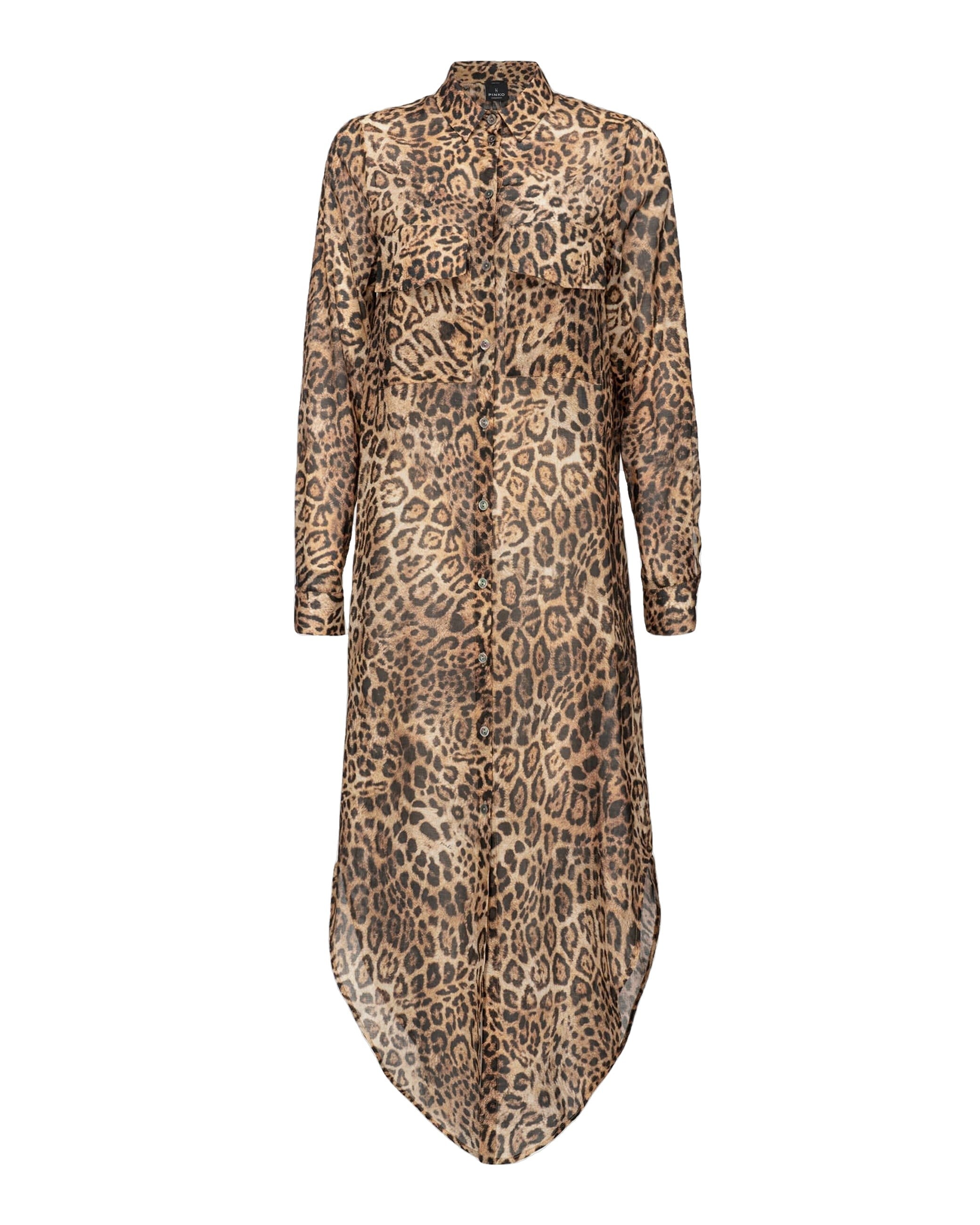 pinko leopard dress Long halterneck dress with animal print