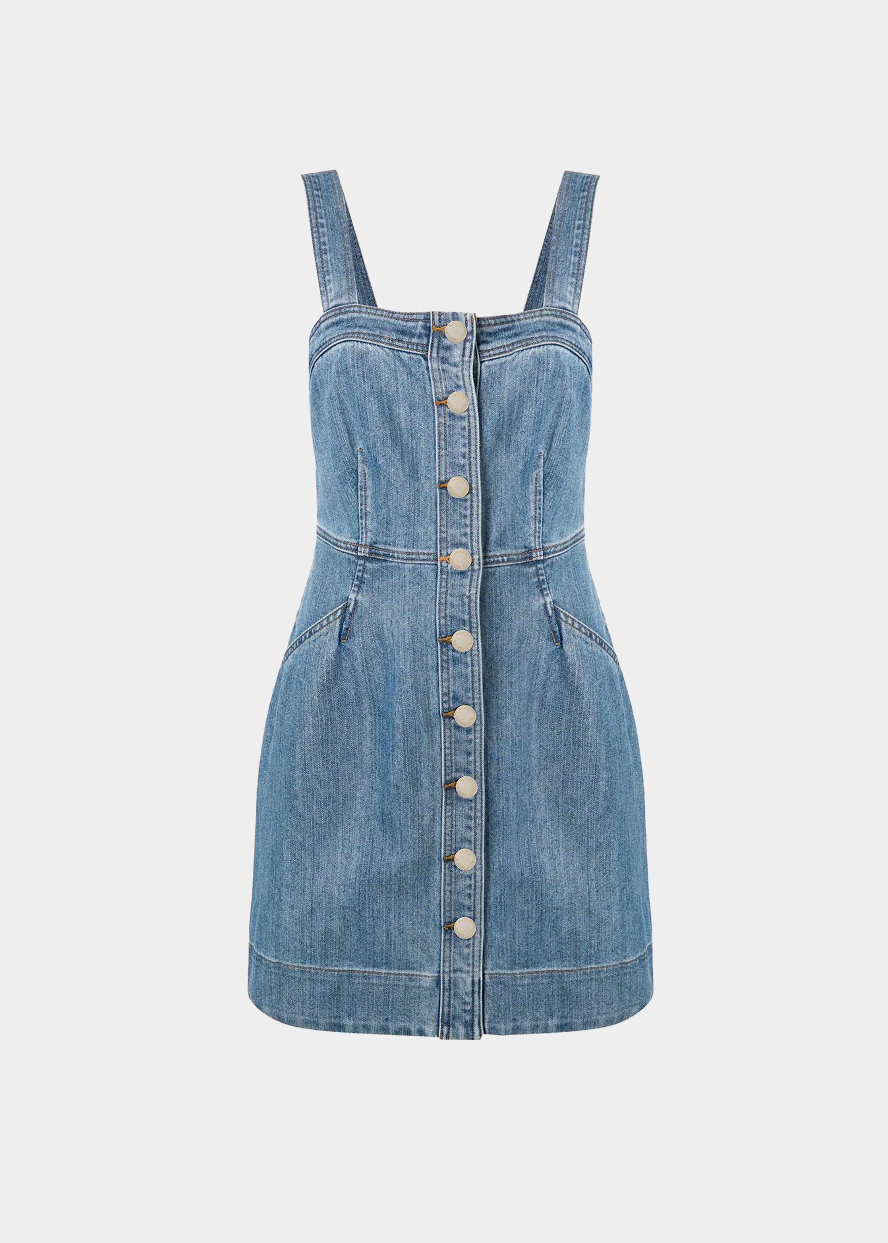 white christmas dresses Michael Michael Kors Chain-Link Strap Denim Mini Dress