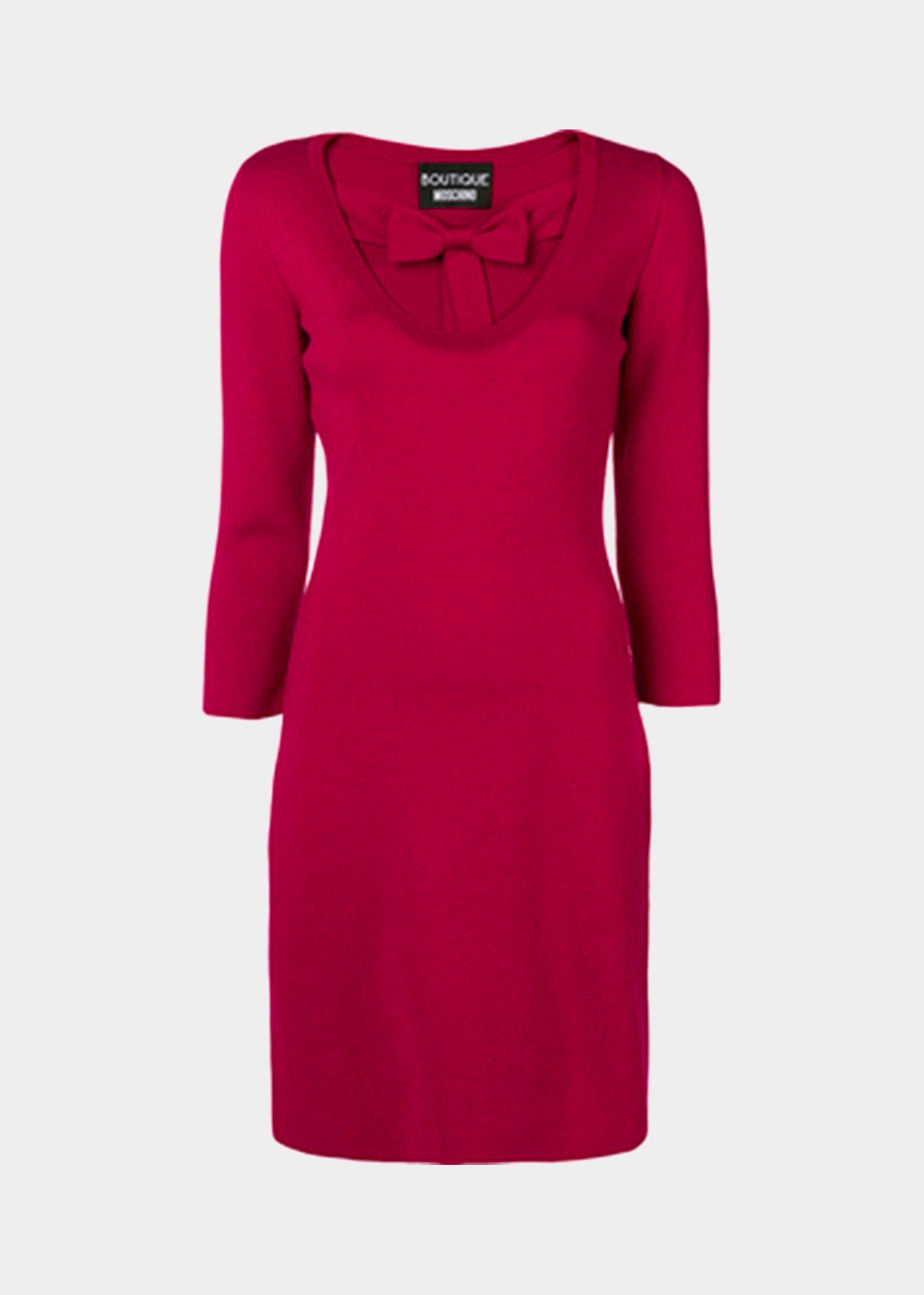 Moschino Boutique Burgundy wool dress with bow