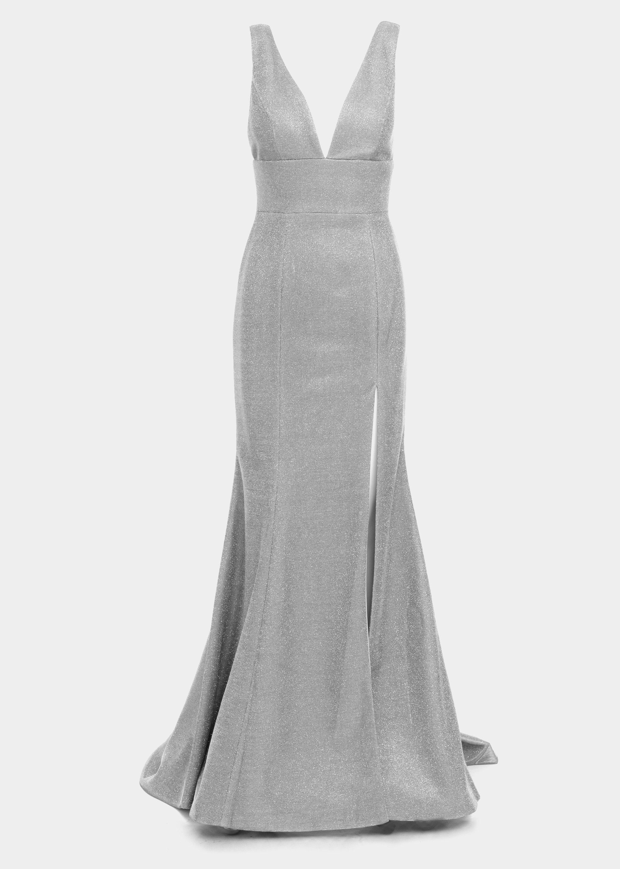 Sherri Hill Long dress 52480 silver glitter lemlo