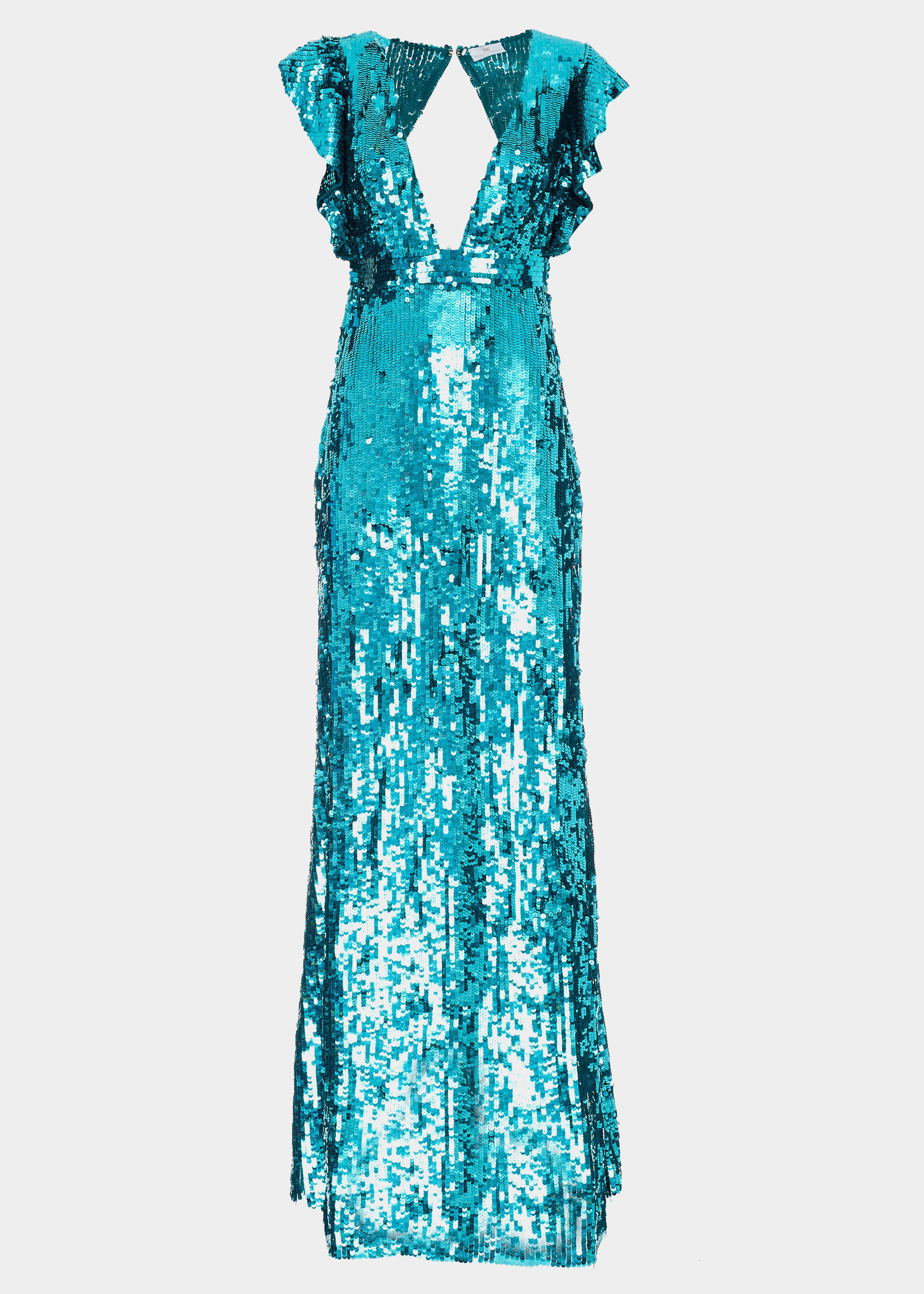 Sequin Elisabetta Franchi Abito Lungo Paillettes ELISABETTA