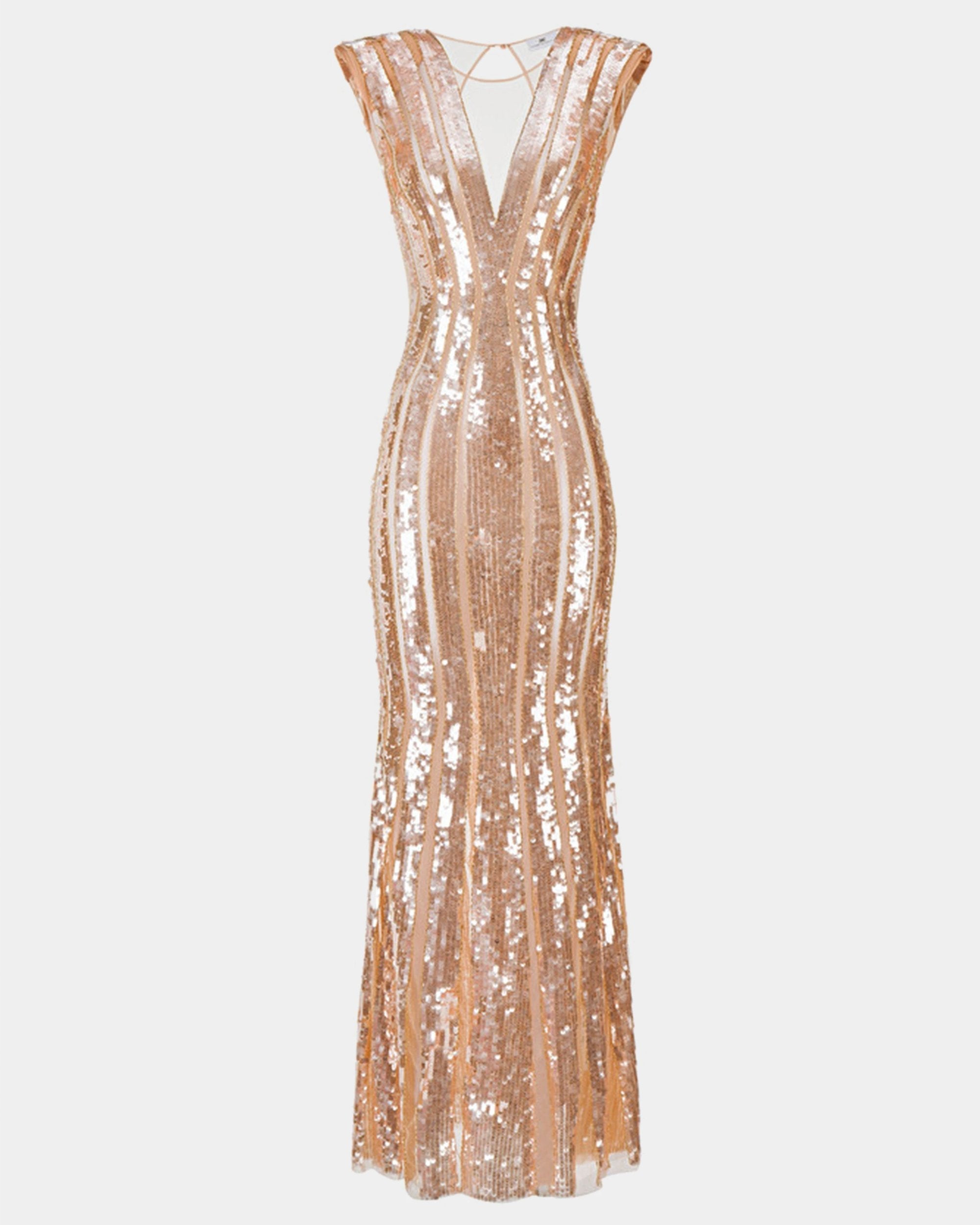 Elisabetta Franchi Abito Lungo Tulle Paillettes Cipria Leml elisabetta-franchi-abito-lungo-tulle-paillettes-cipria-leml