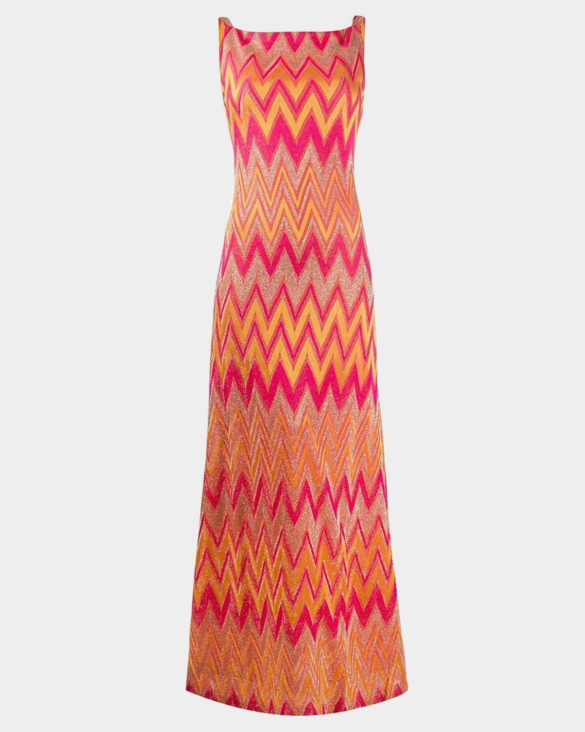 orange and white zig zag dress EVERLY: Zig Zag Parade Tunic-Red