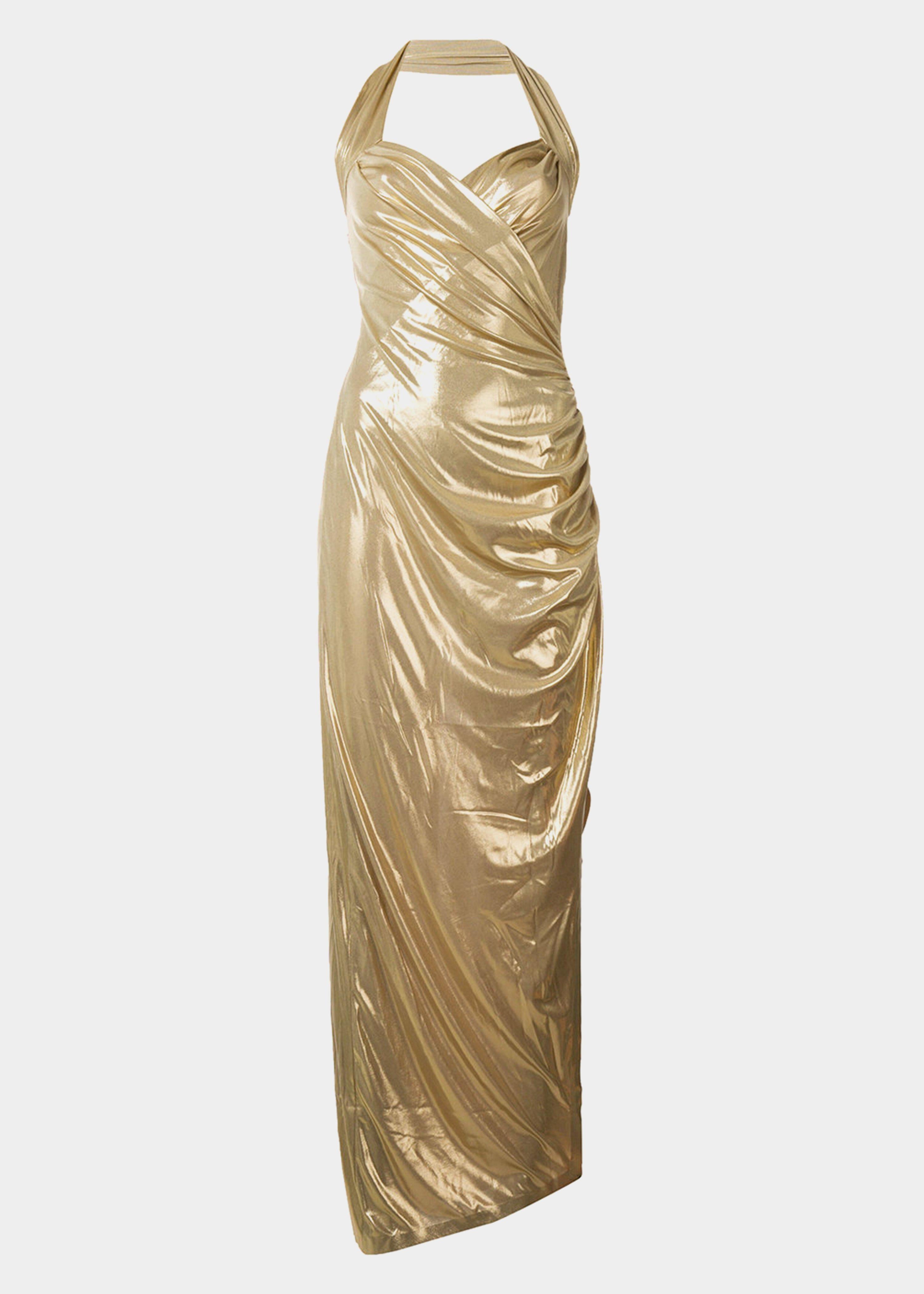 Norma Kamali | Gold lam midi dress leml Norma Kamali | Gold lam midi dress leml