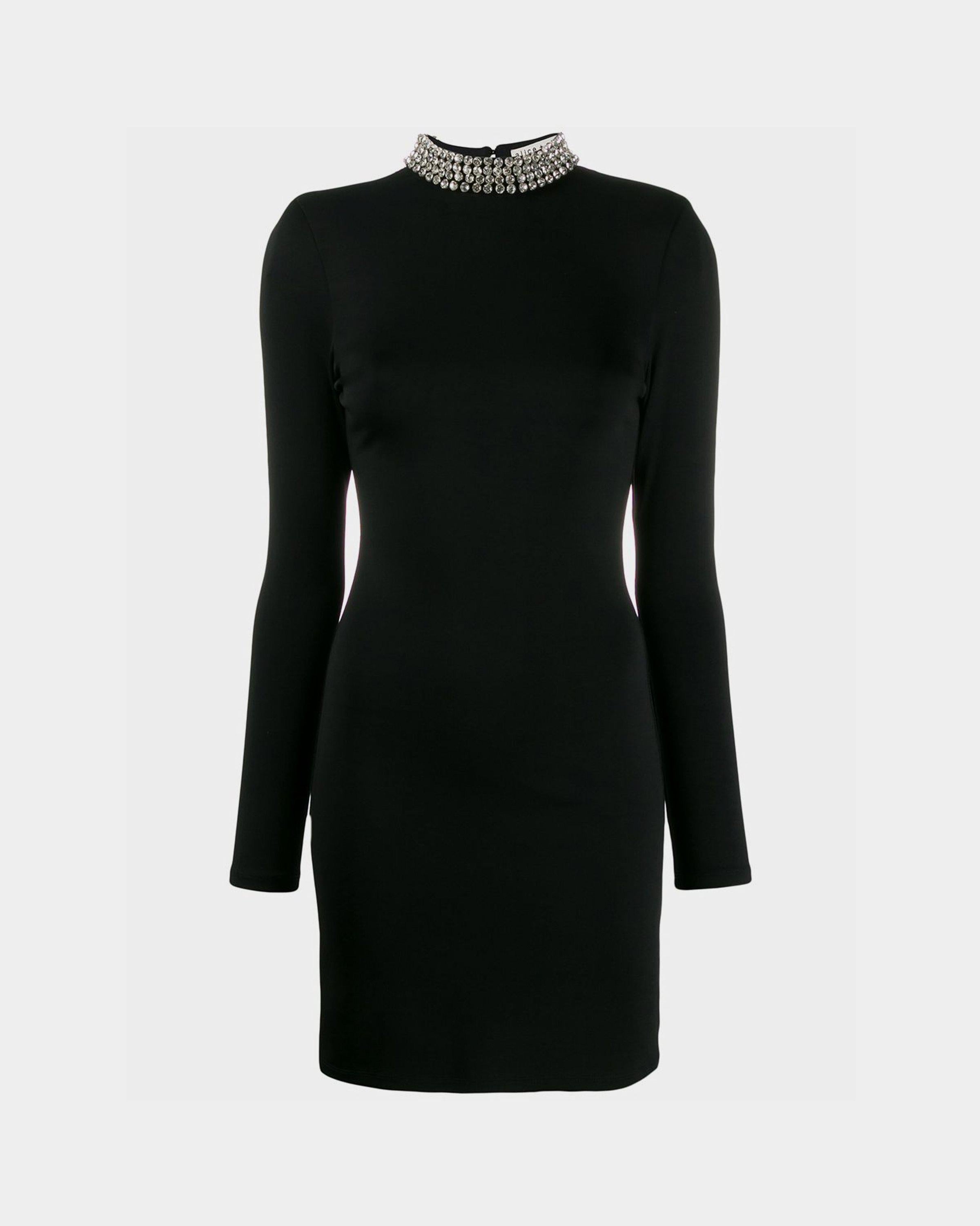 Alice Olivia Inka black crystal mini dress lemlo