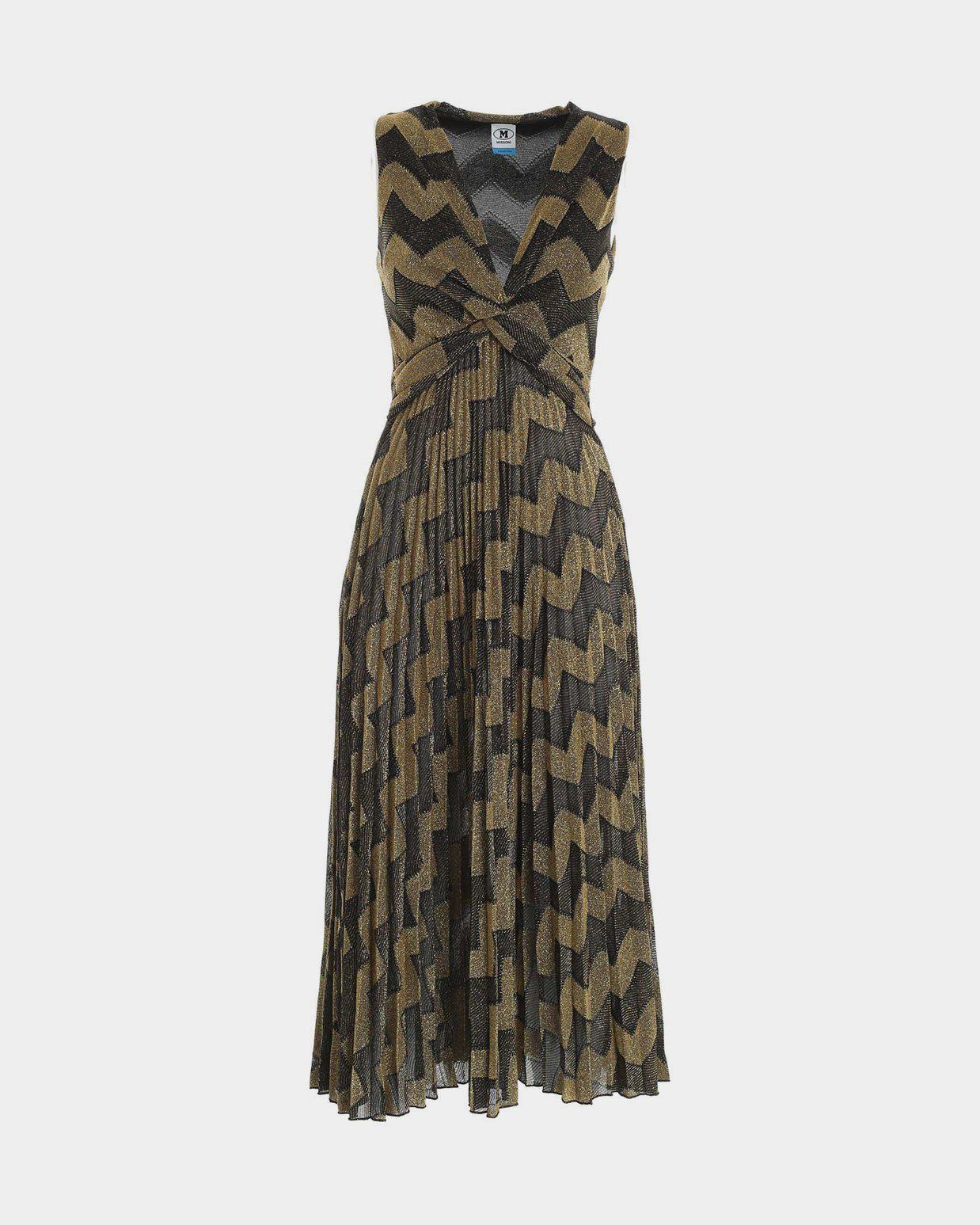M Missoni | Gold black lurex pleated dress leml M Missoni | Gold black lurex pleated dress leml