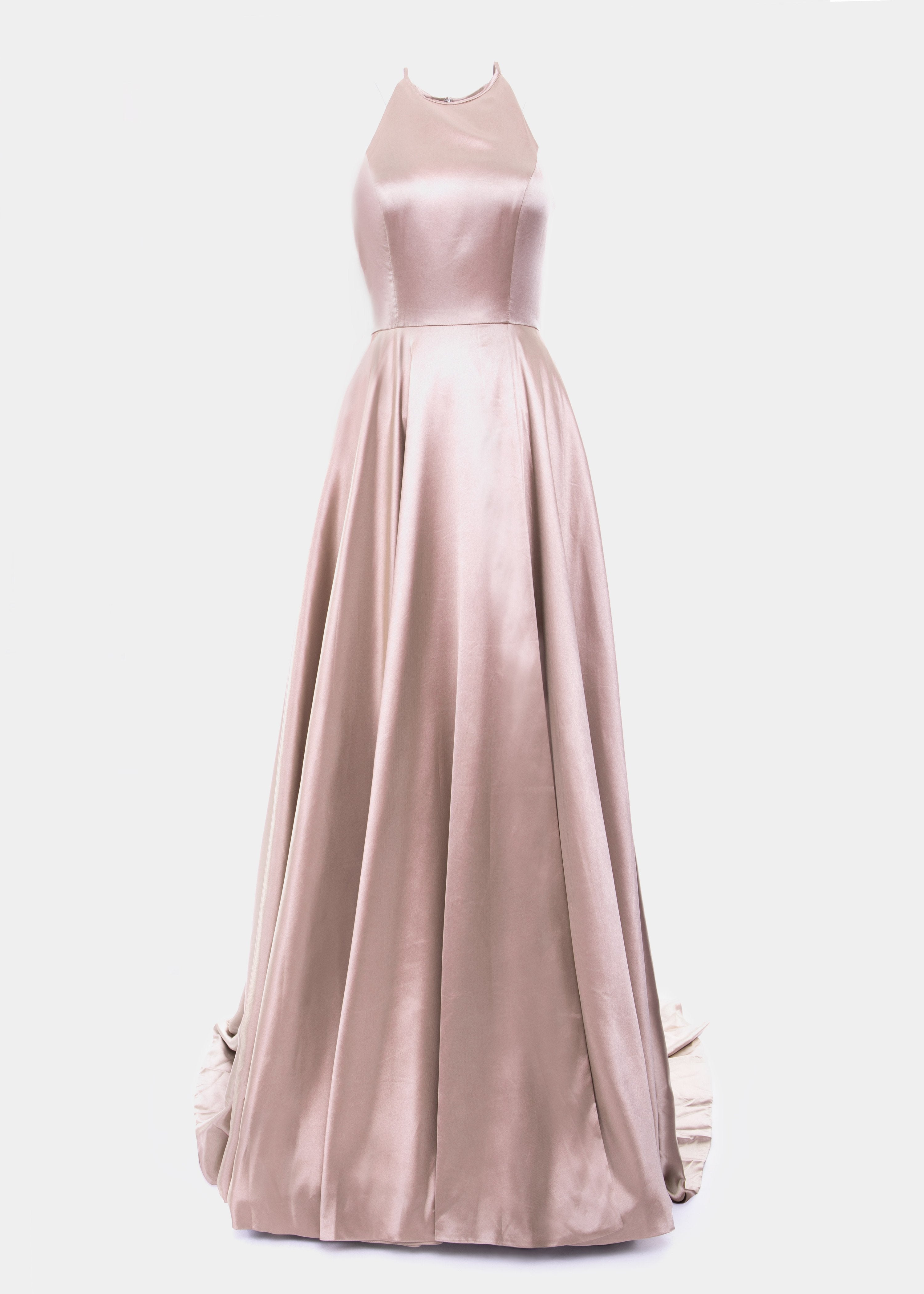 Sherri Hill Abito 52120 raso nude moka lemlo