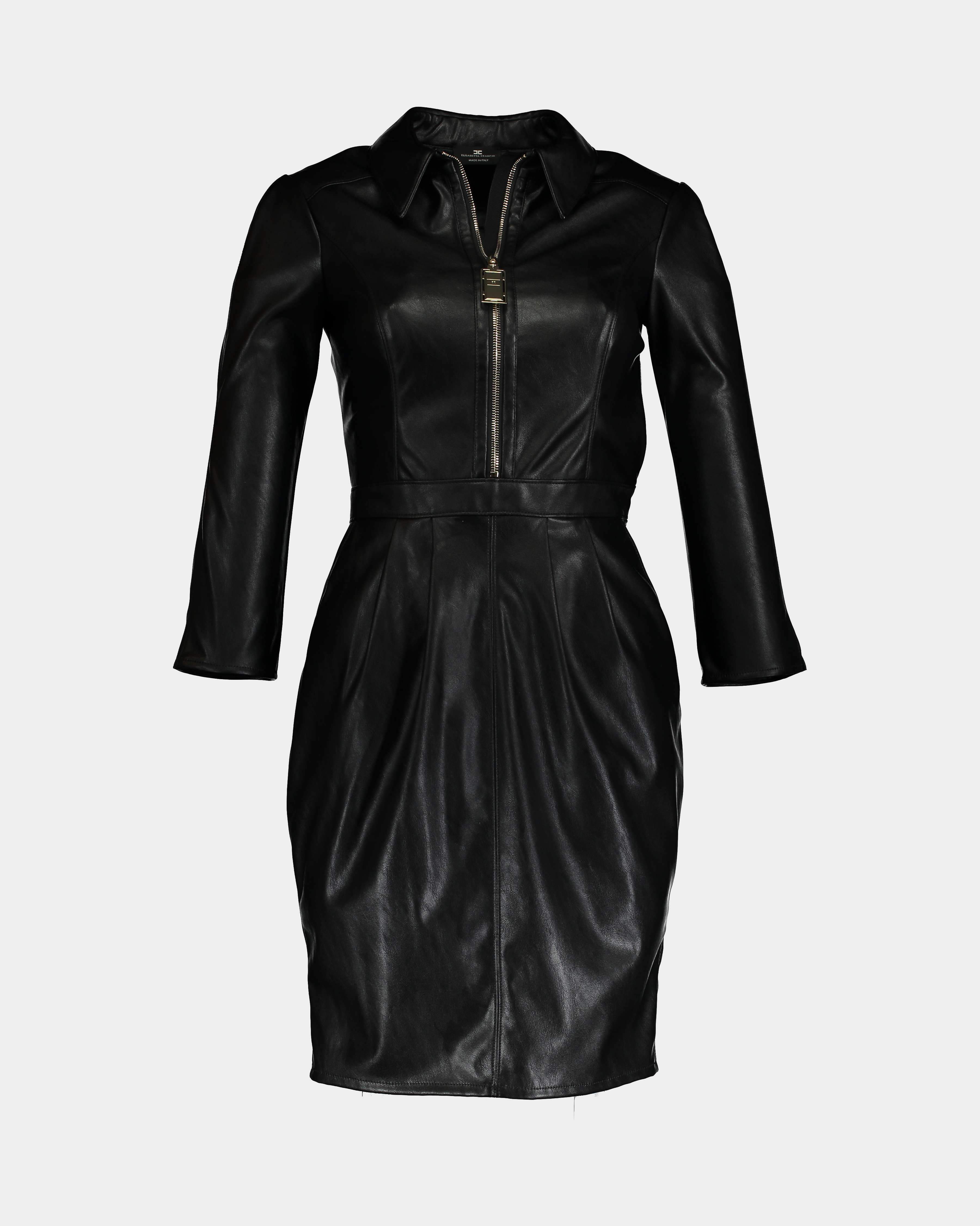 Elisabetta Franchi | Black leatherette dress leml Elisabetta Franchi | Black leatherette dress leml