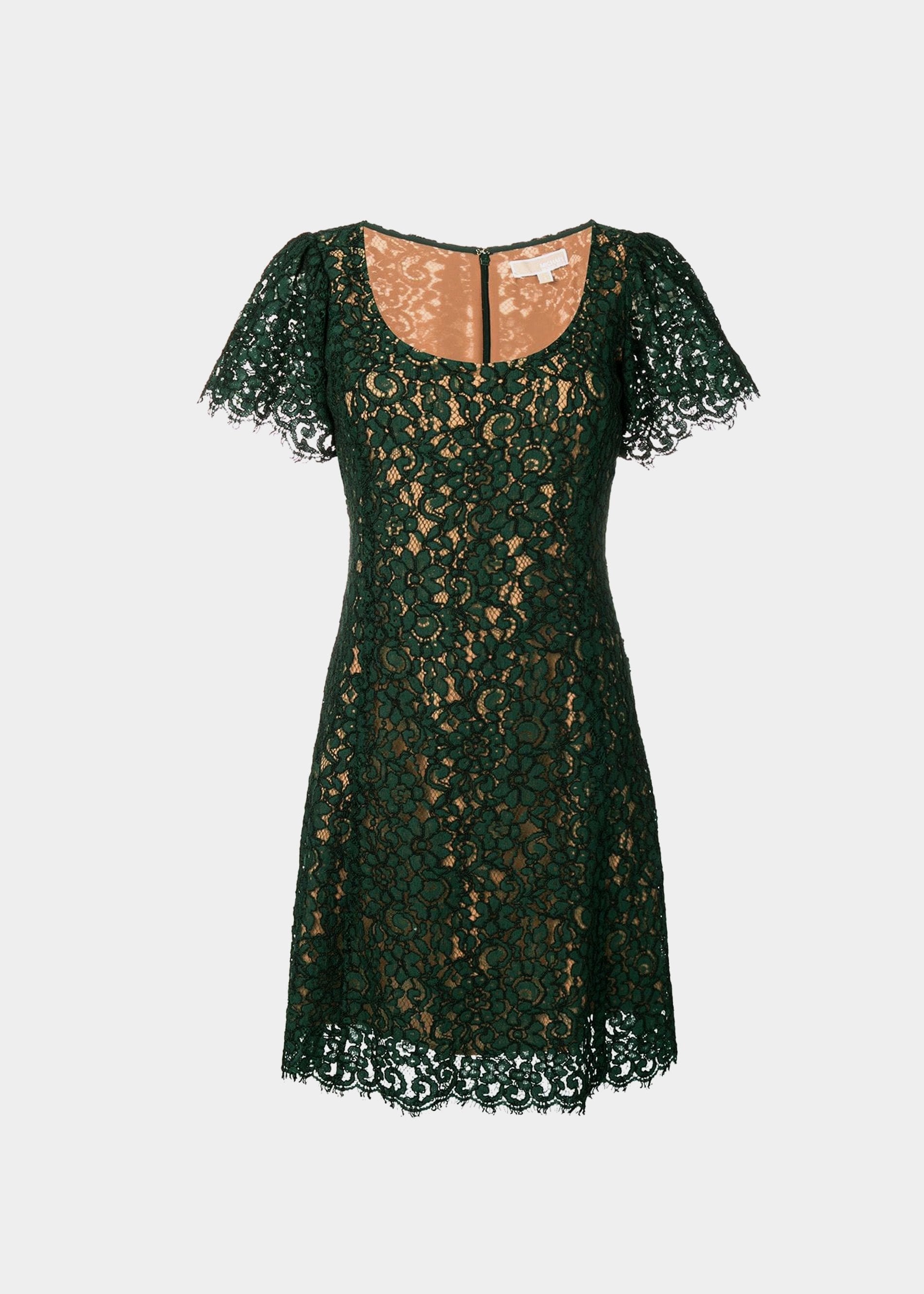 Michael Kors | Emerald green lace flared dress leml Michael Kors | Emerald green lace flared dress leml