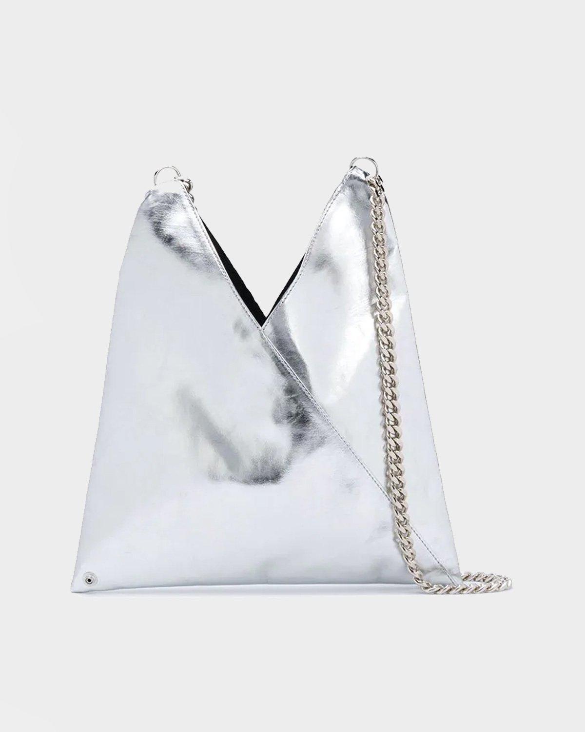 MM6 Maison Margiela Japanese silver eco leather bag with chain lemlo