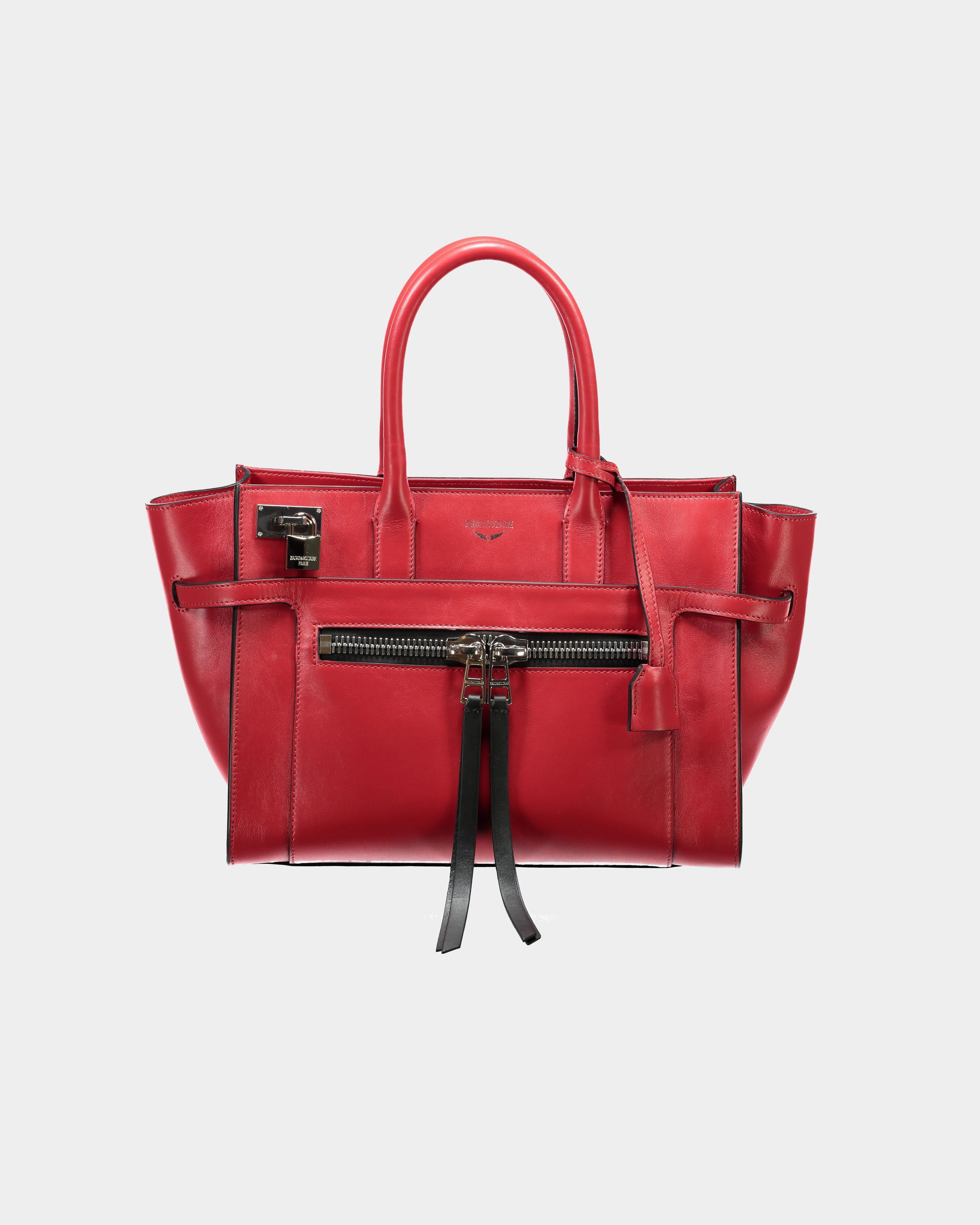 Zadig Voltaire Candide Medium handbag in red leather