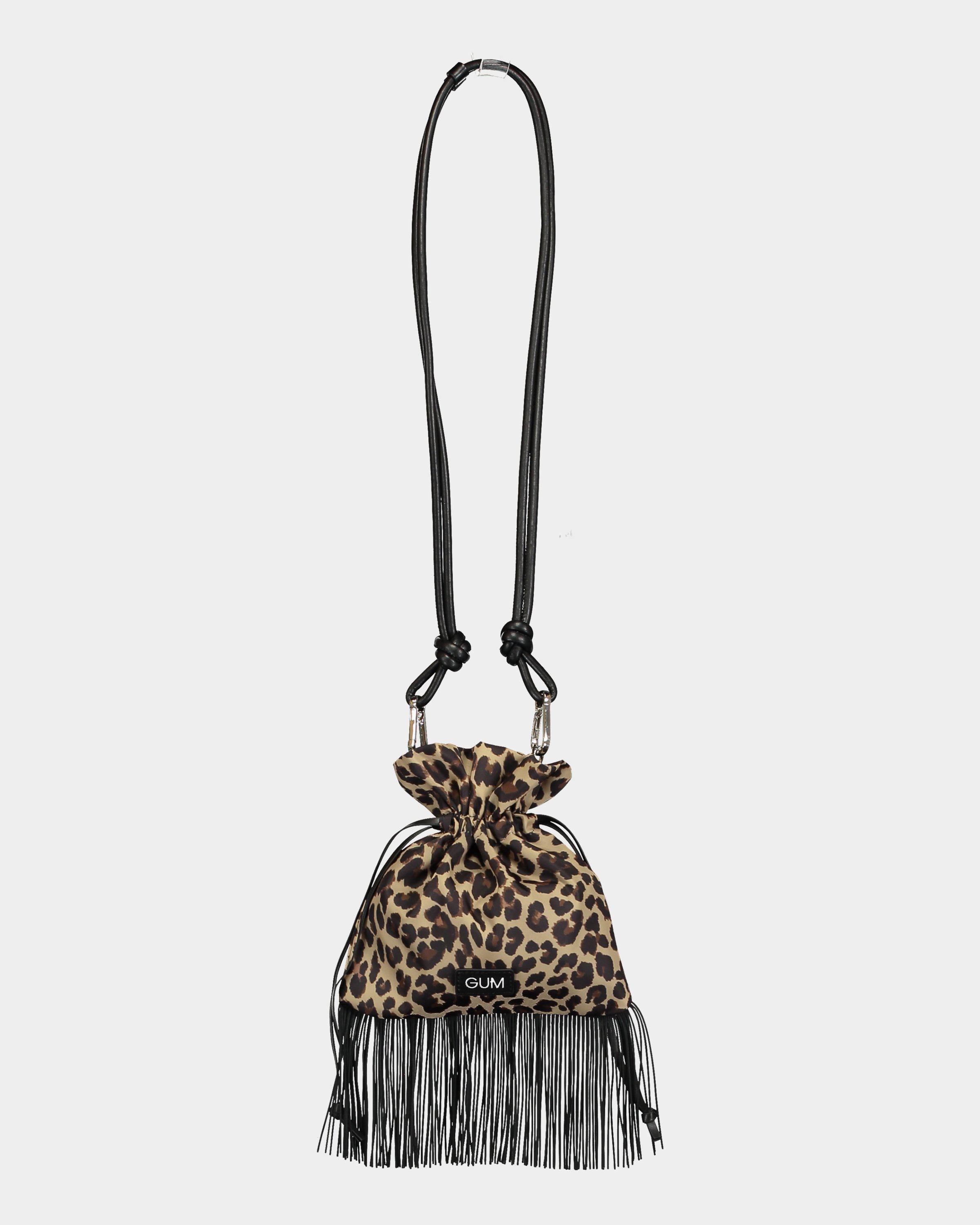 GUM Leopard fringed pouch bag lemlo