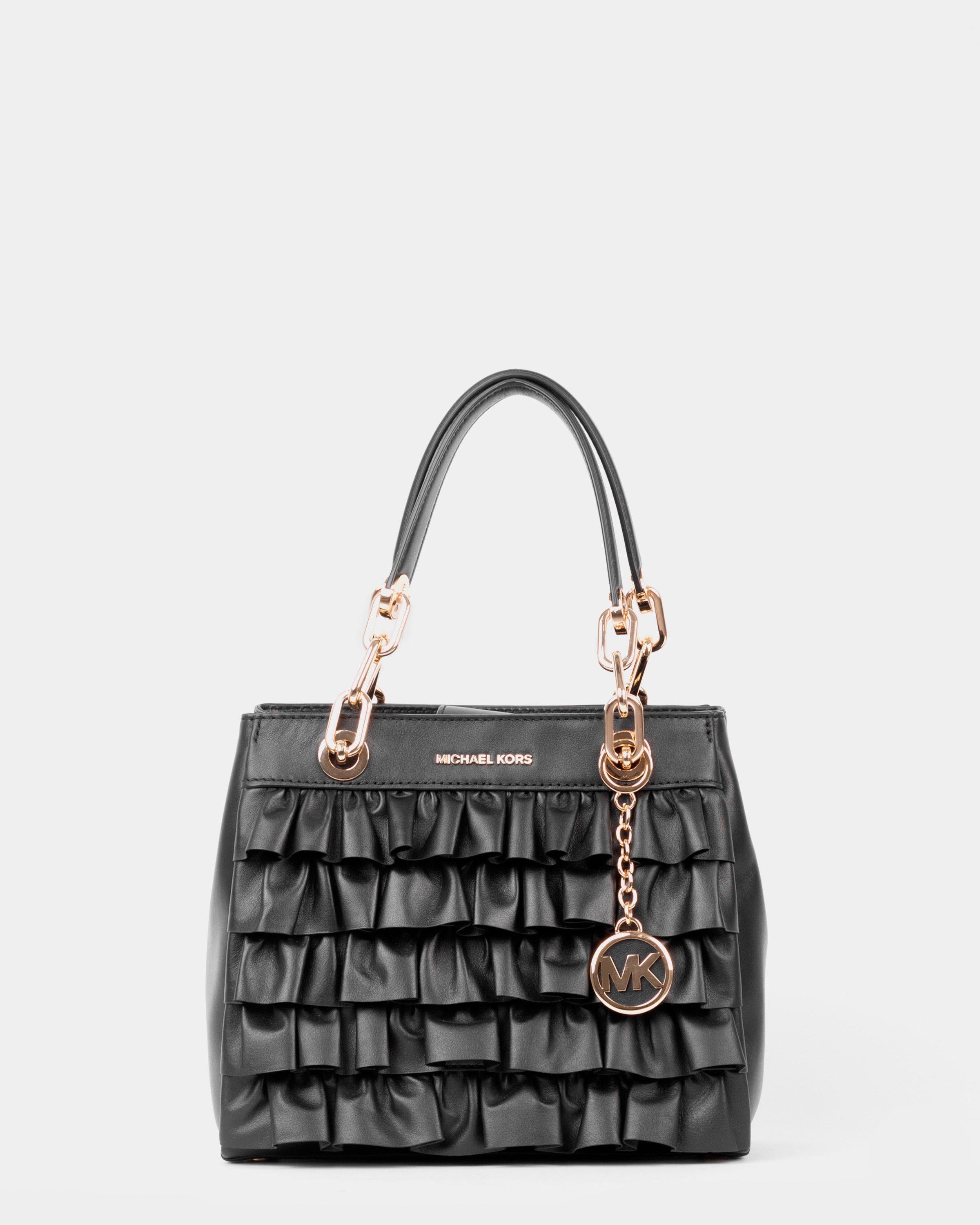 Cynthia small ruffled leather satchel deals