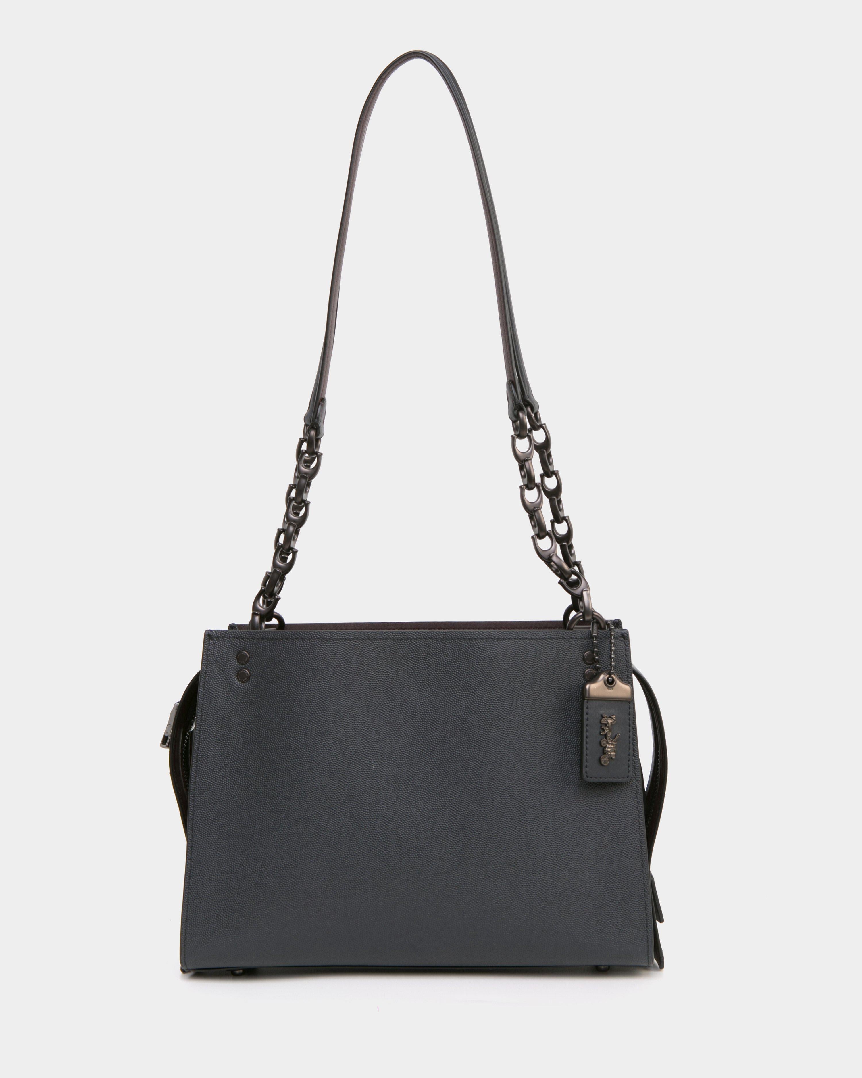 Coach Rogue navy leather shoulder bag lemlo