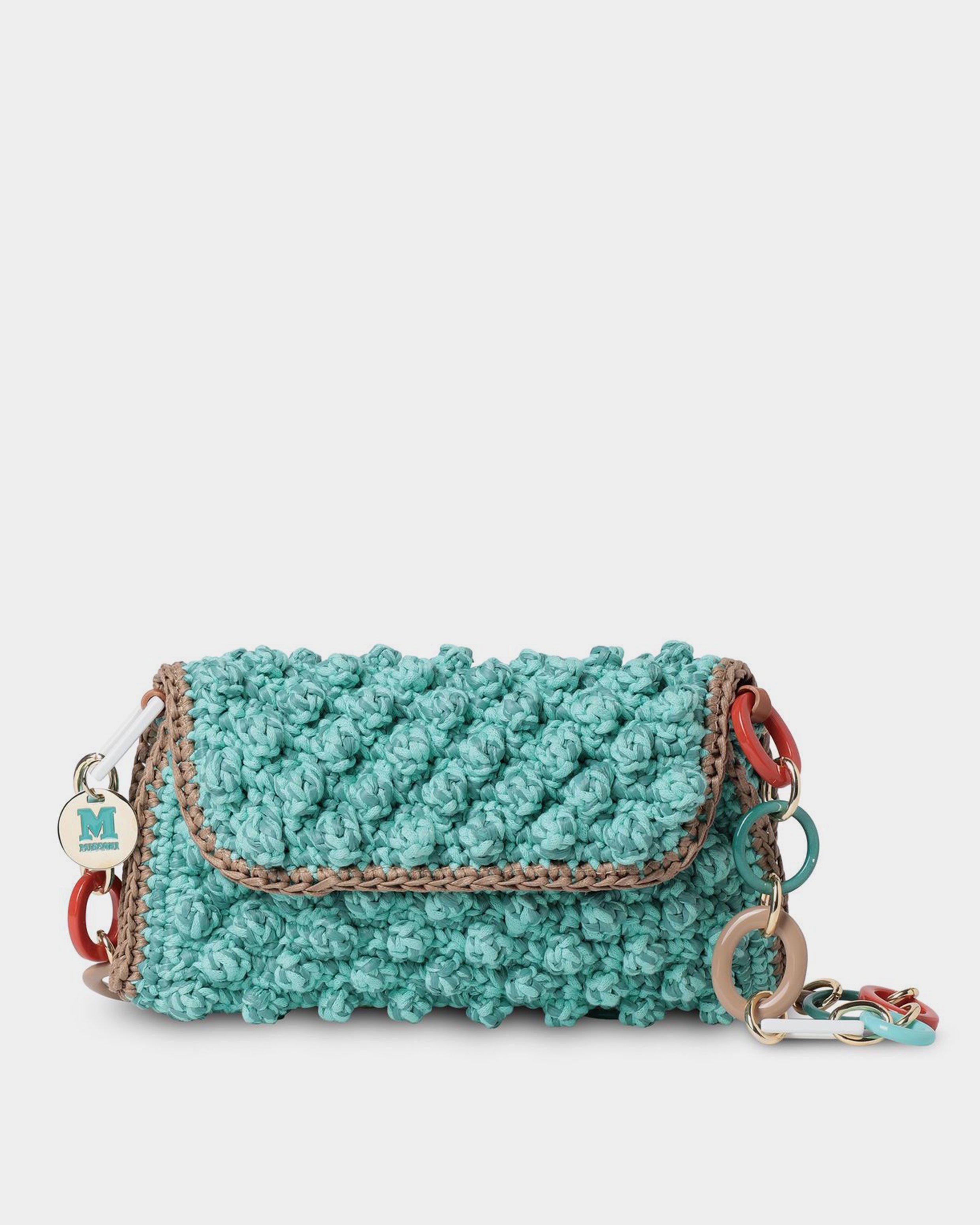 Borse Rafia Missoni M Missoni Turquoise Raffia Shoulder Bag