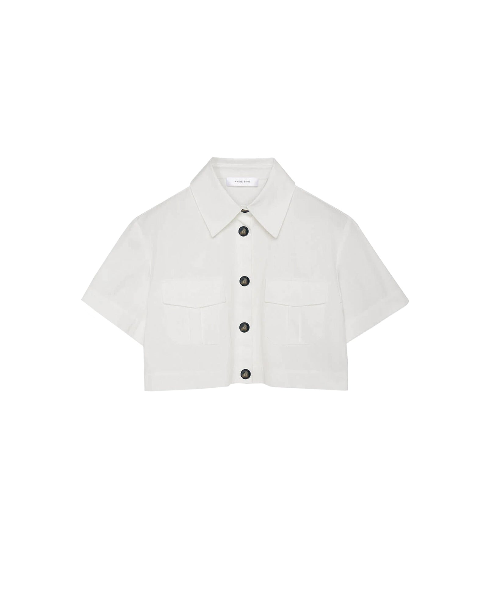 Anine Bing Camicia crop Scout bianca leml