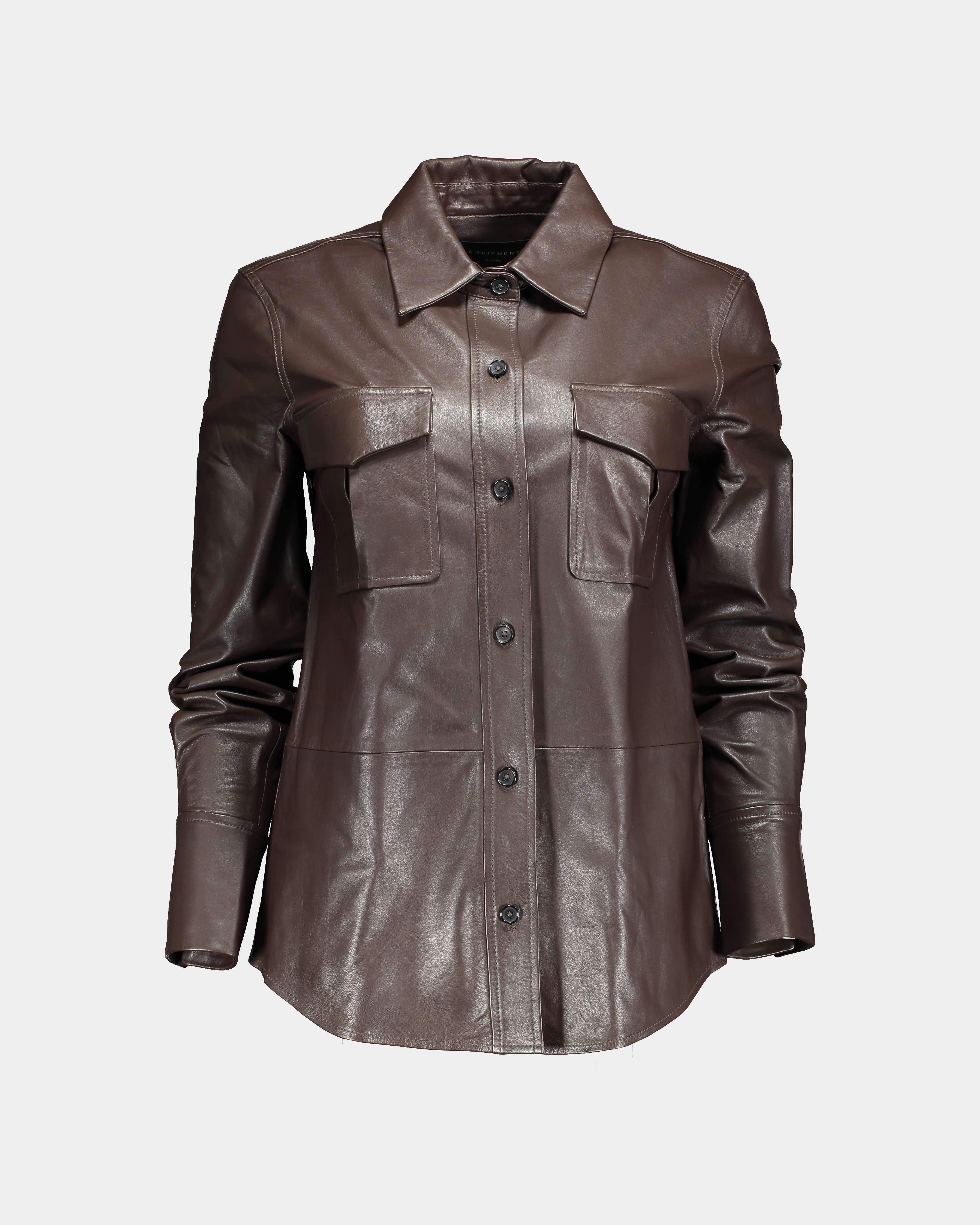 Equipment Garcella brown leather shirt – lemlò