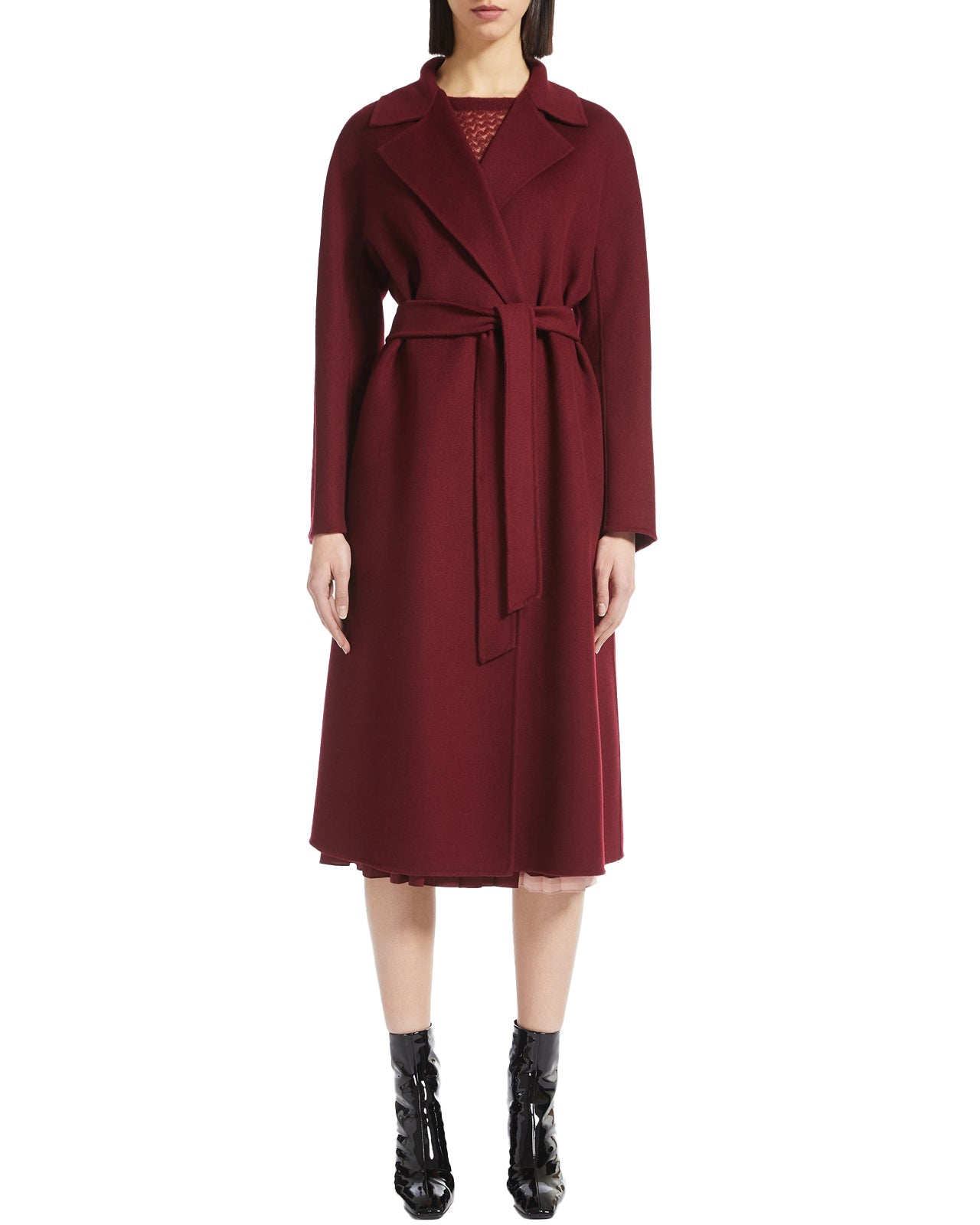 Max Mara Studio Cles burgundy wool coat
