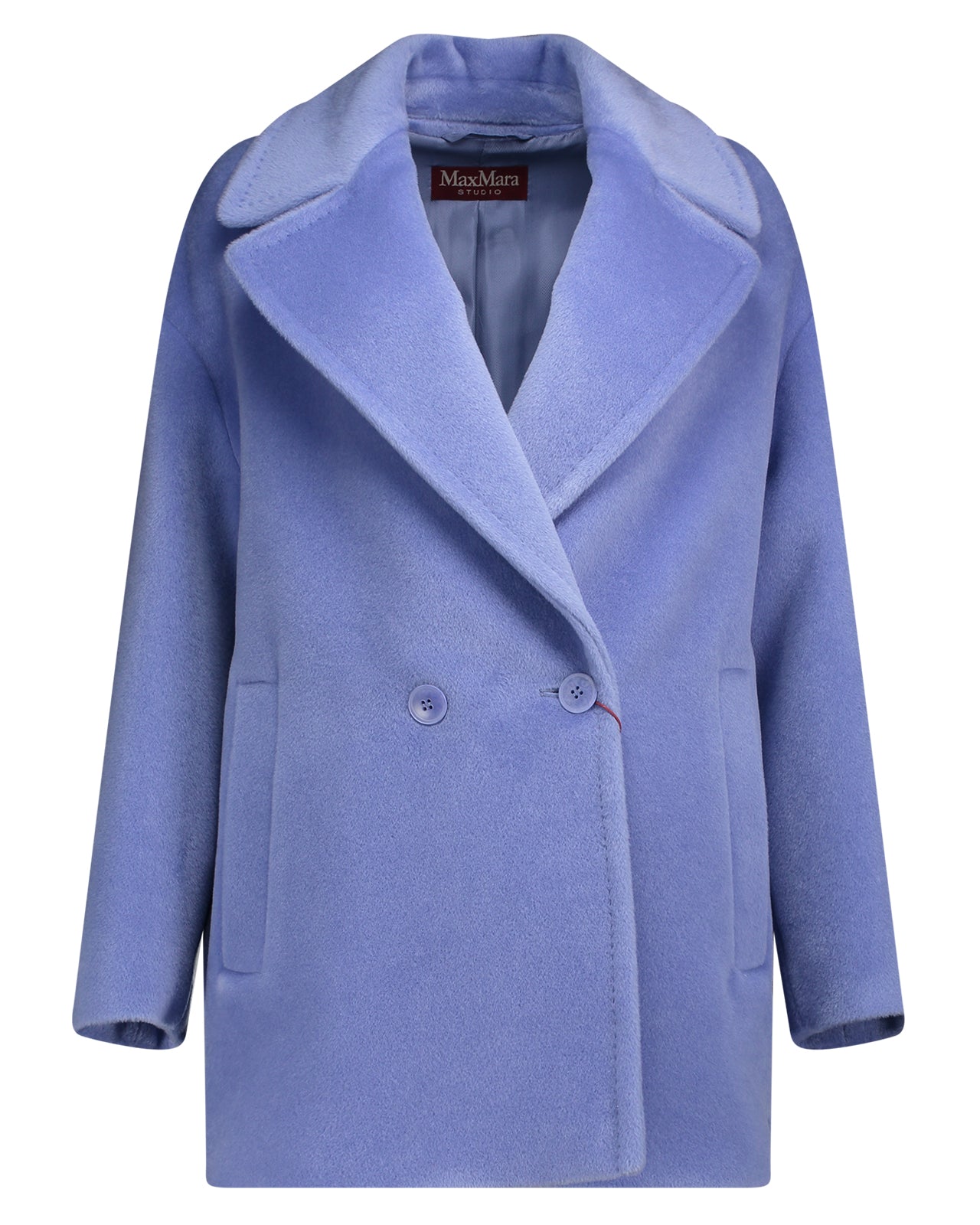 Mara Studio Max Mara Cappotti Blu Max Mara Studio Blue Wool Carabo