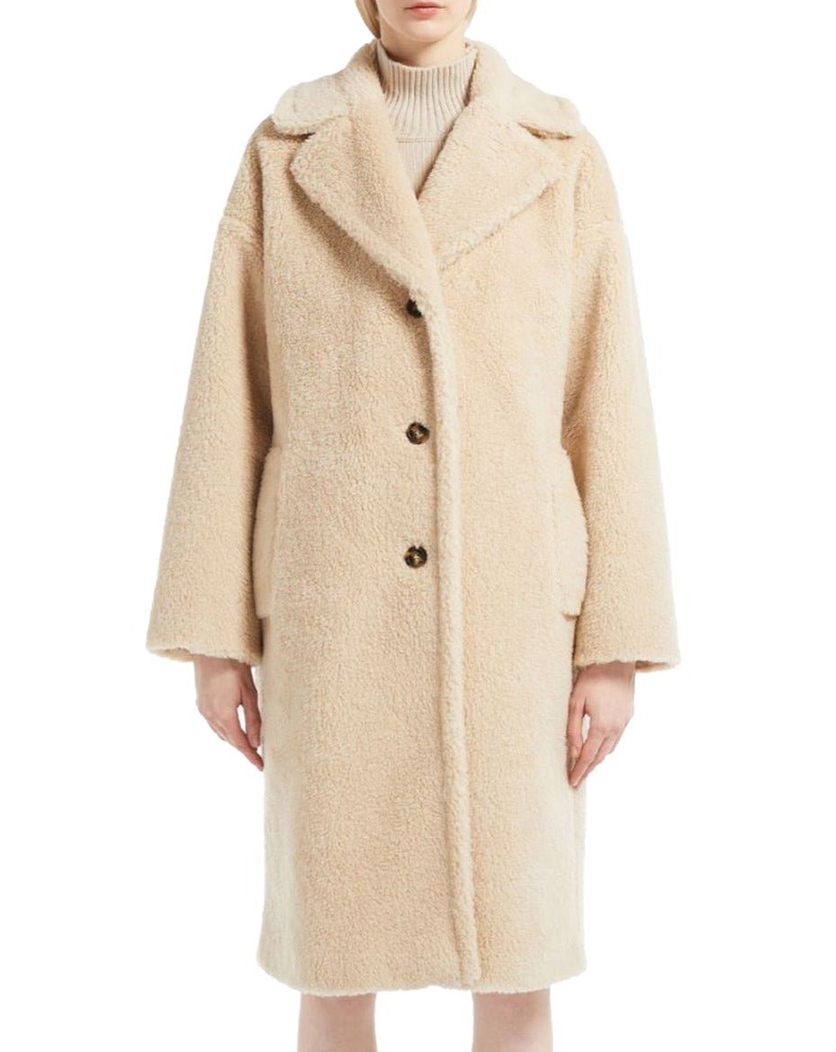 Weekend Max Mara Salmon teddy beige coat1