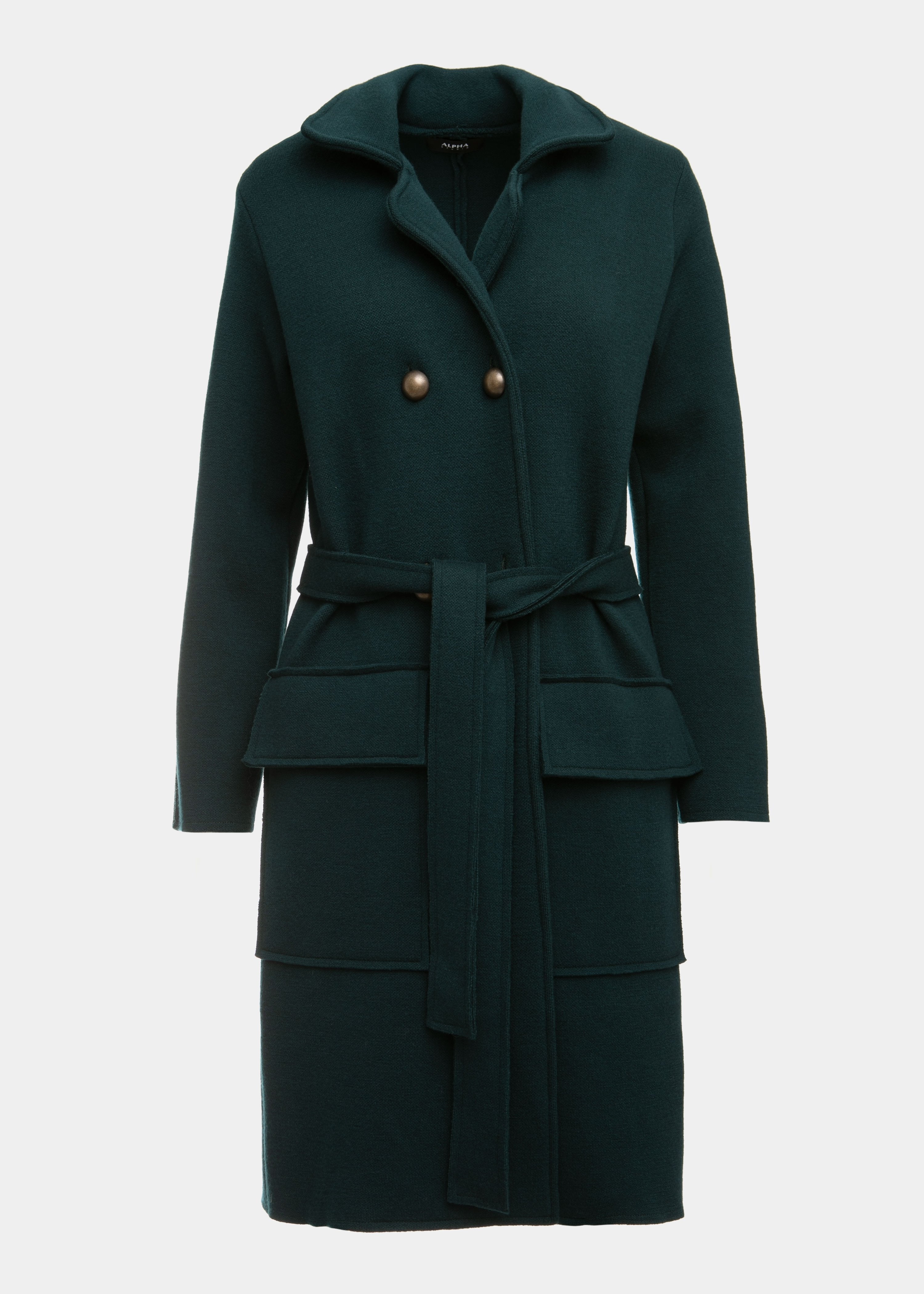 Alpha Studio Cappotto doppiopetto lana verde - Main Image