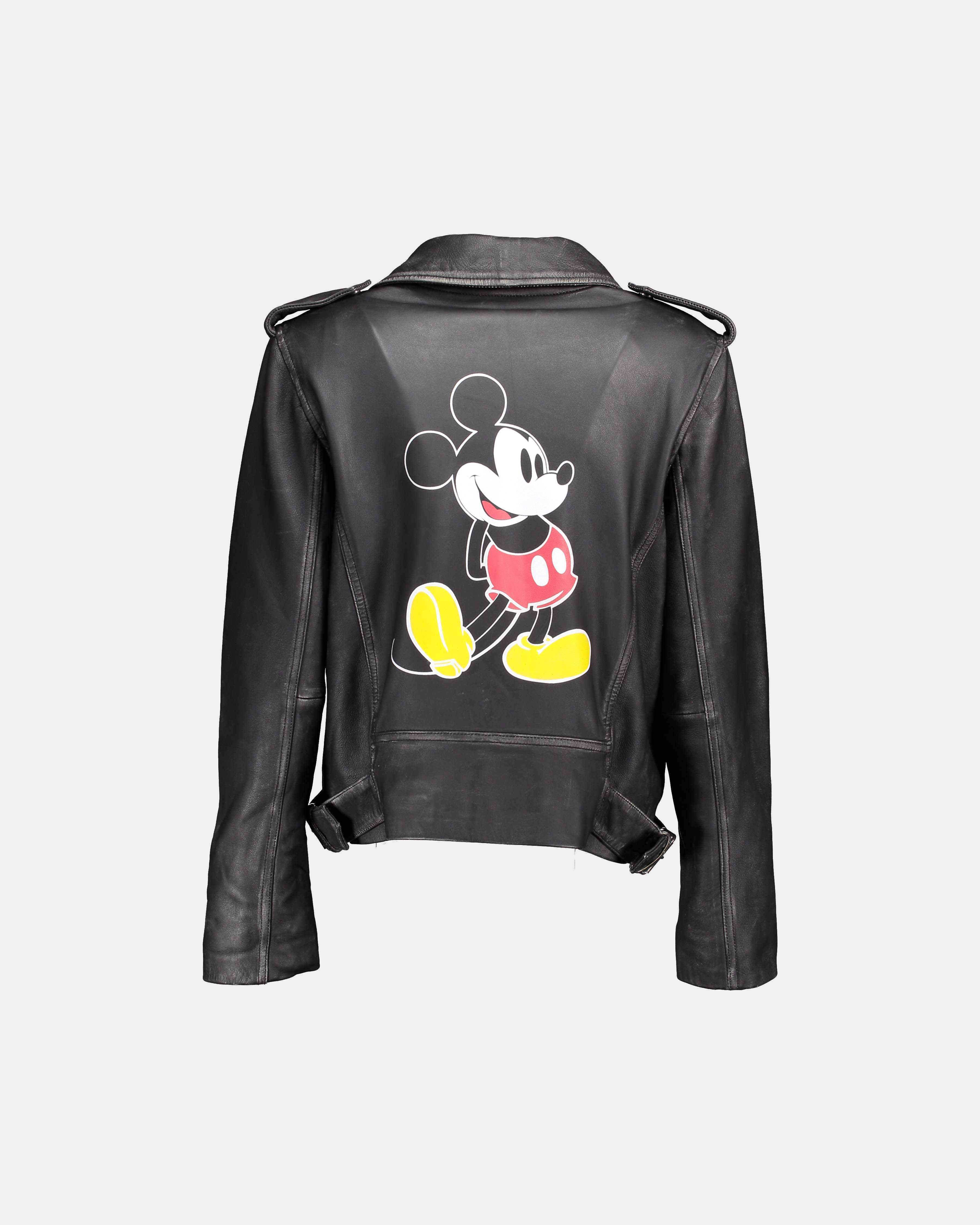 Aniye By Mickey Mouse black leather jacket lemlo