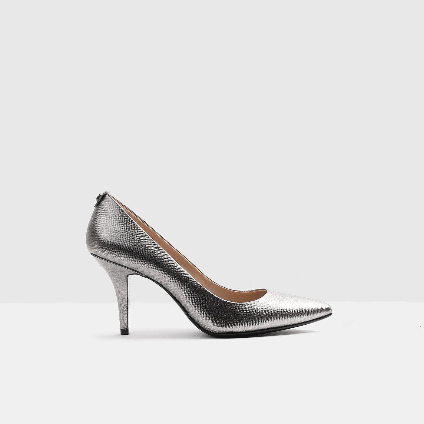 Michael Kors MK Flex Mid Pump decollete in gunmetal leather lemlo